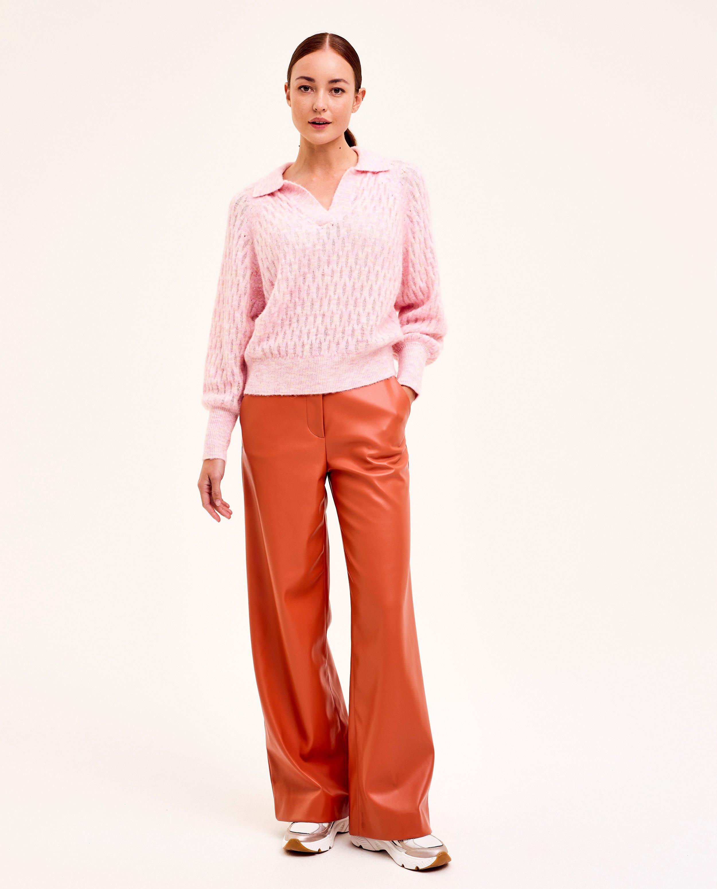 Pantalon en similicuir, coupe ample - null - CKS Femmes