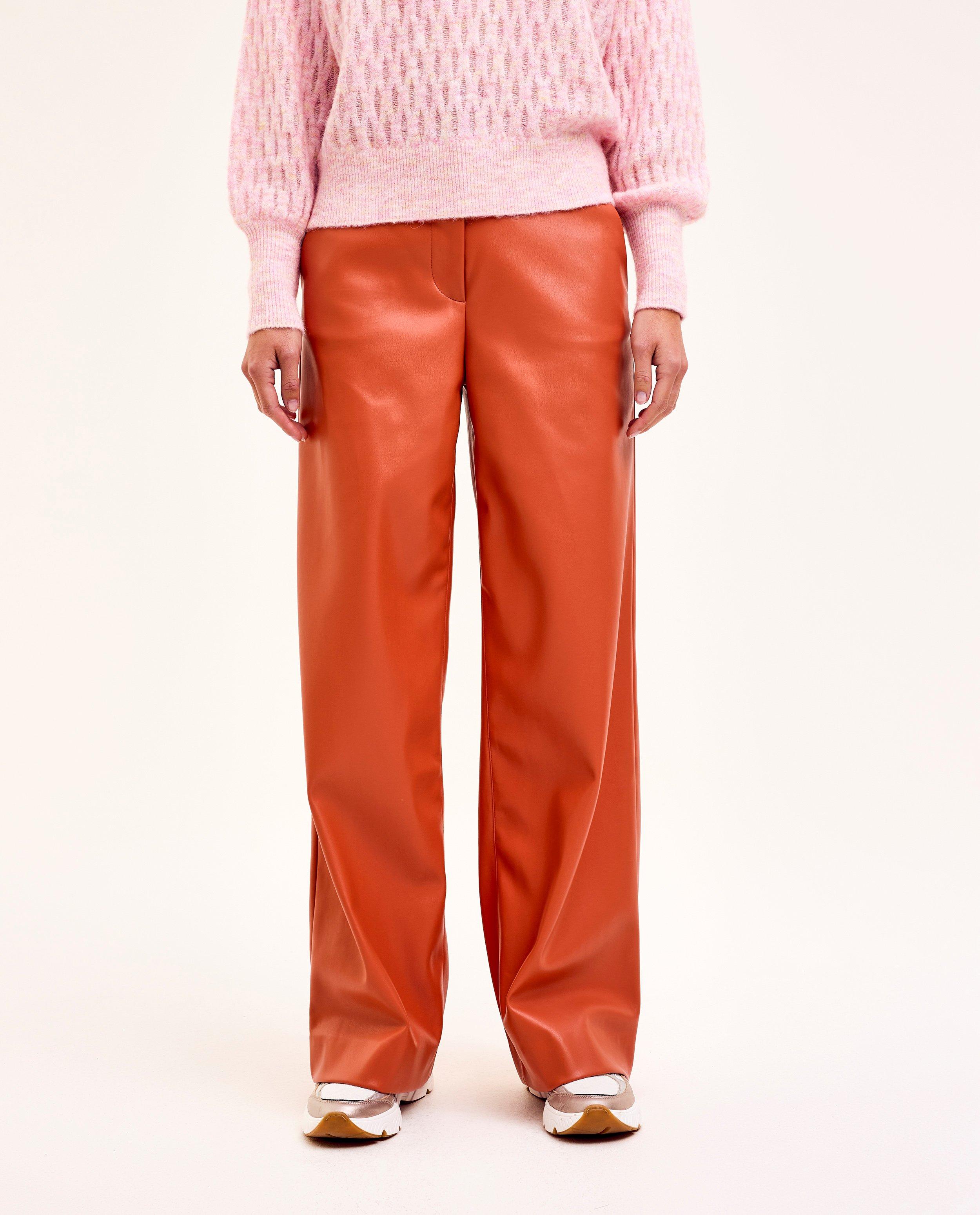 Pantalons - Pantalon en similicuir, coupe ample