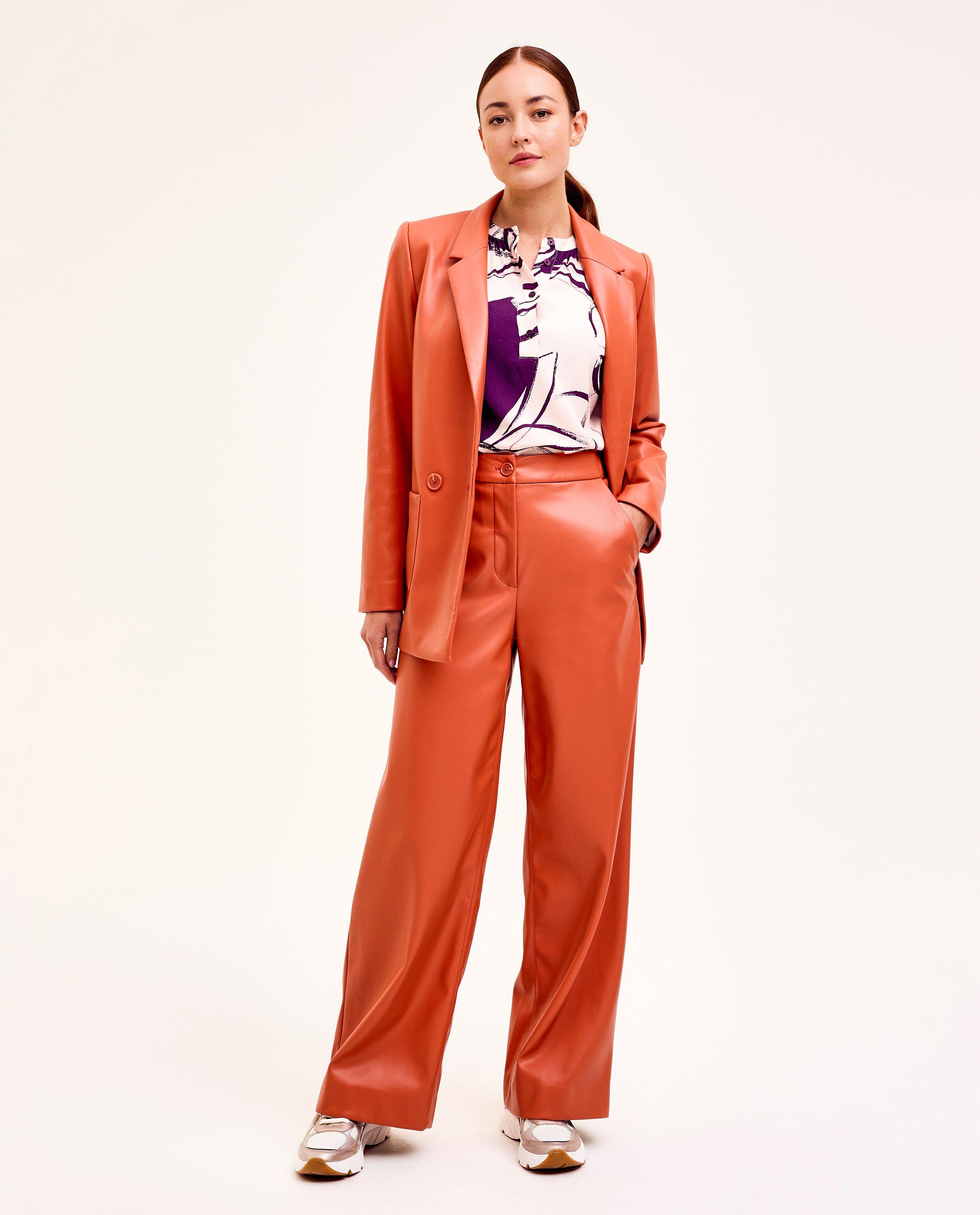 Pantalons - Pantalon en similicuir, coupe ample