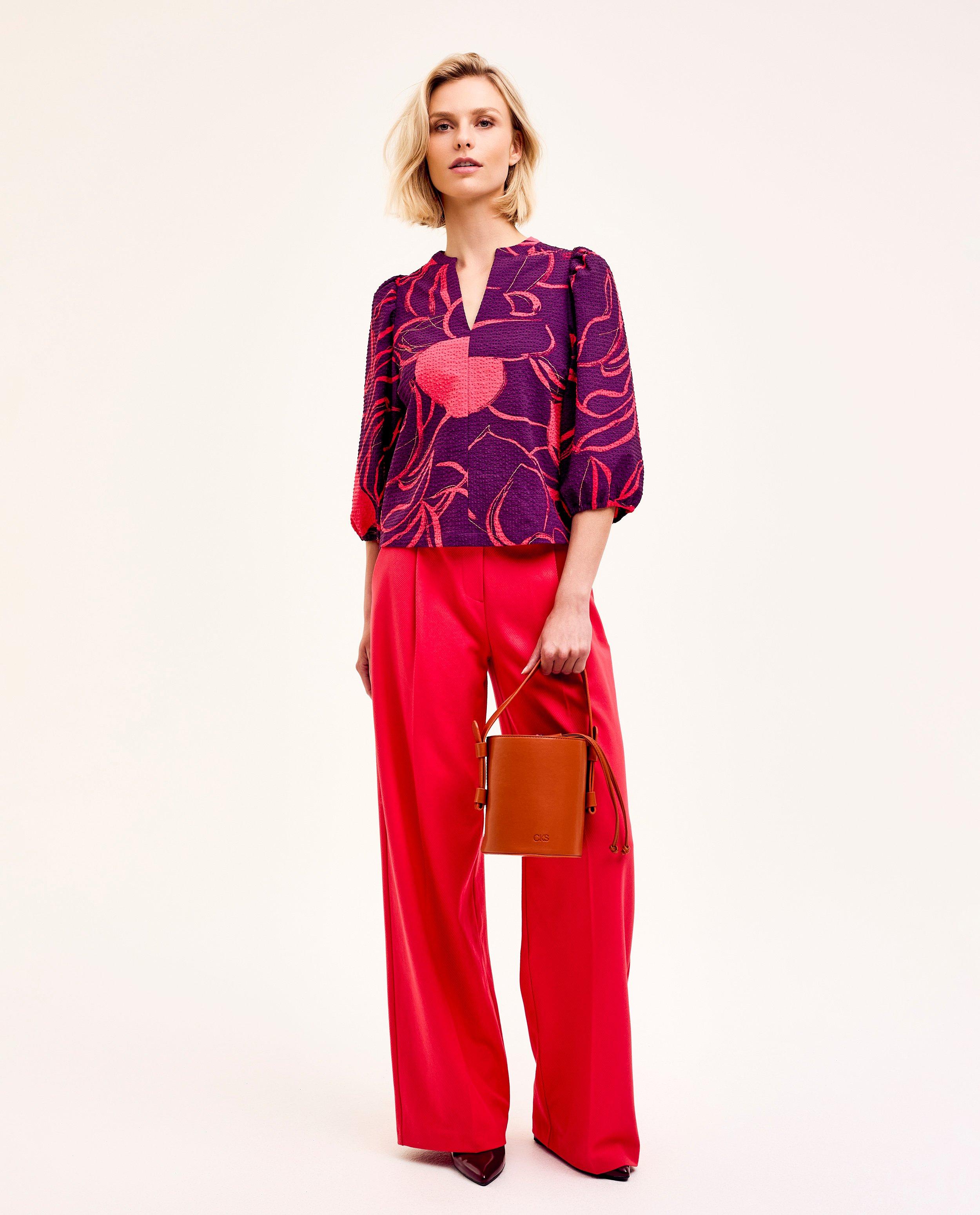 Roze broek, wide fit - null - CKS Dames