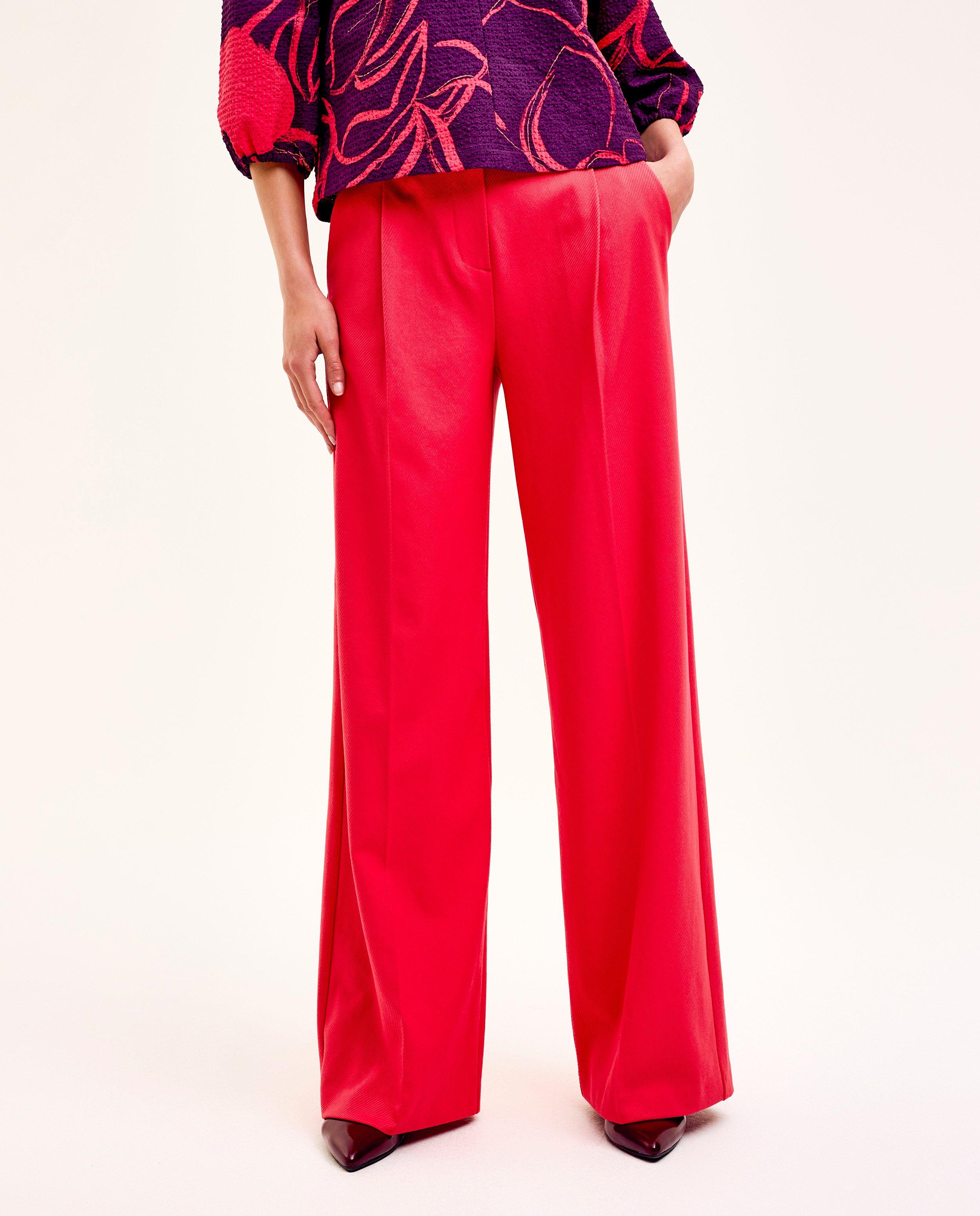 Broeken - Roze broek, wide fit