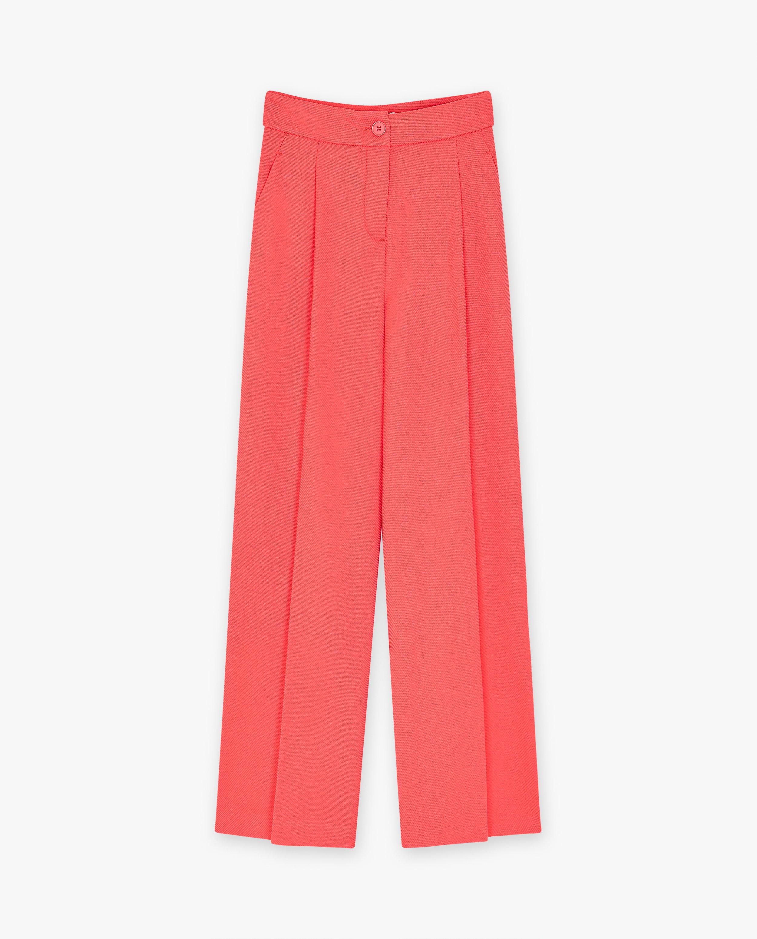Broeken - Roze broek, wide fit