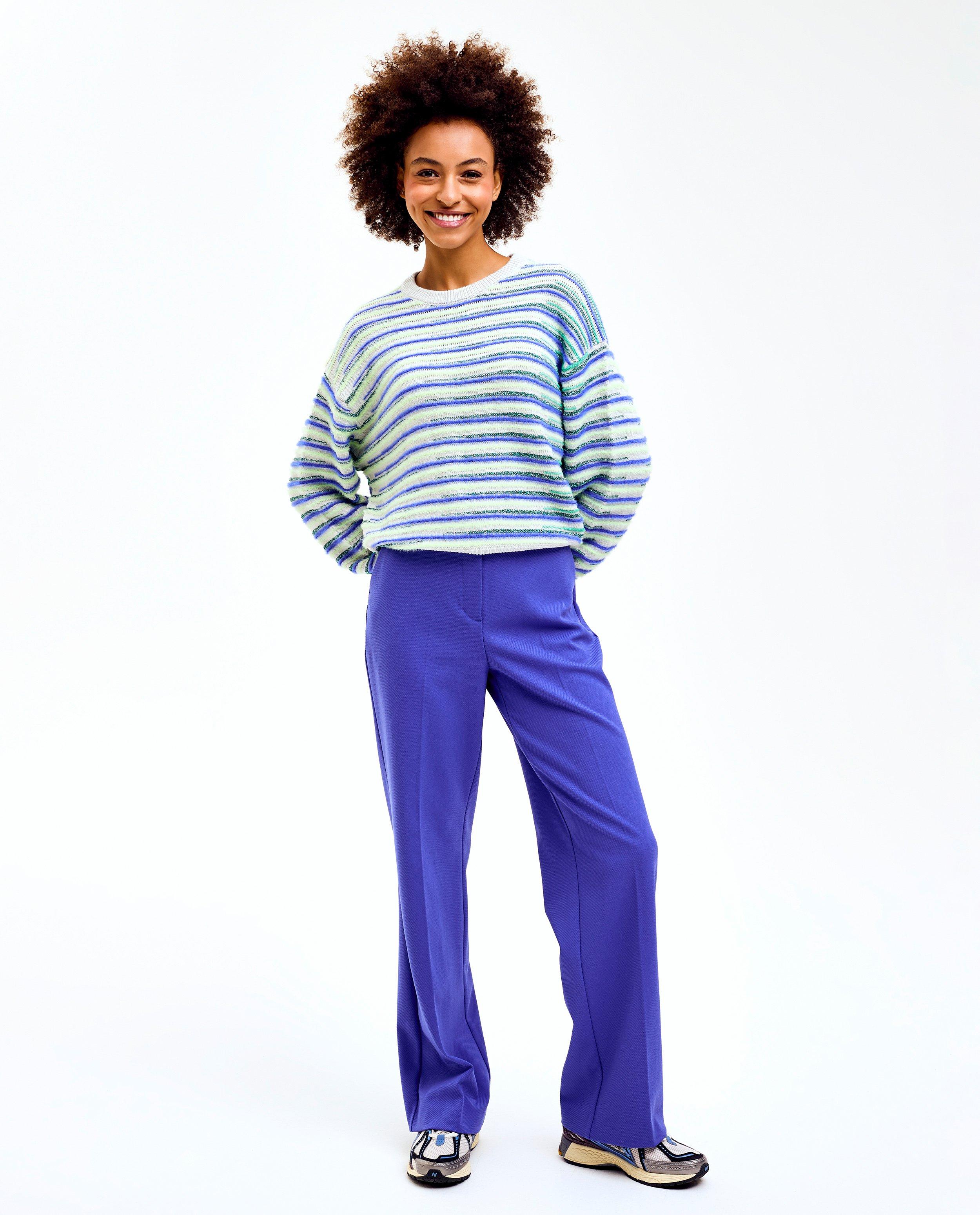 Gestreepte trui met structuur - Product Detail - lichtblauw - afbeelding nummer 2