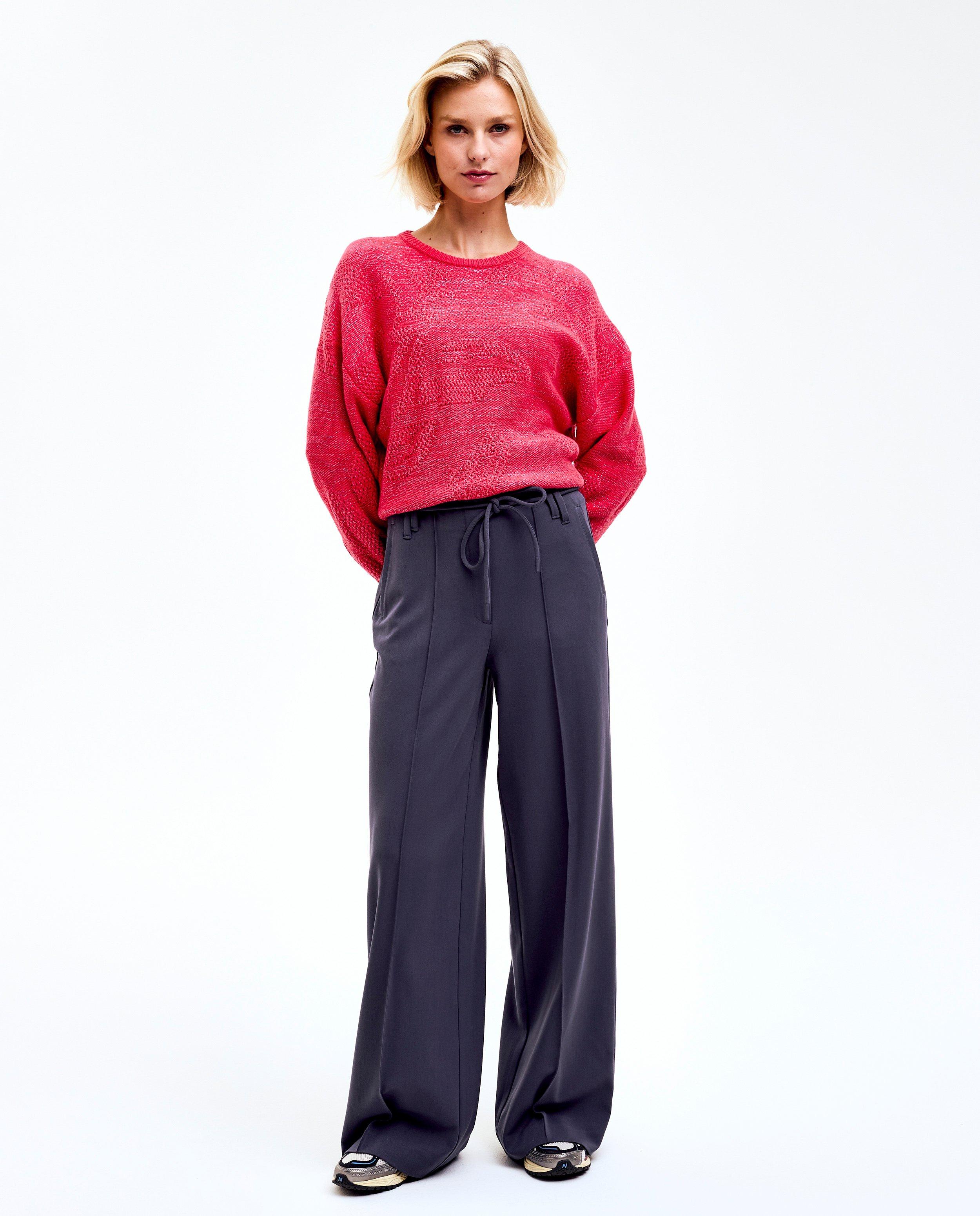 Donkergrijze broek, wide fit - null - CKS Dames