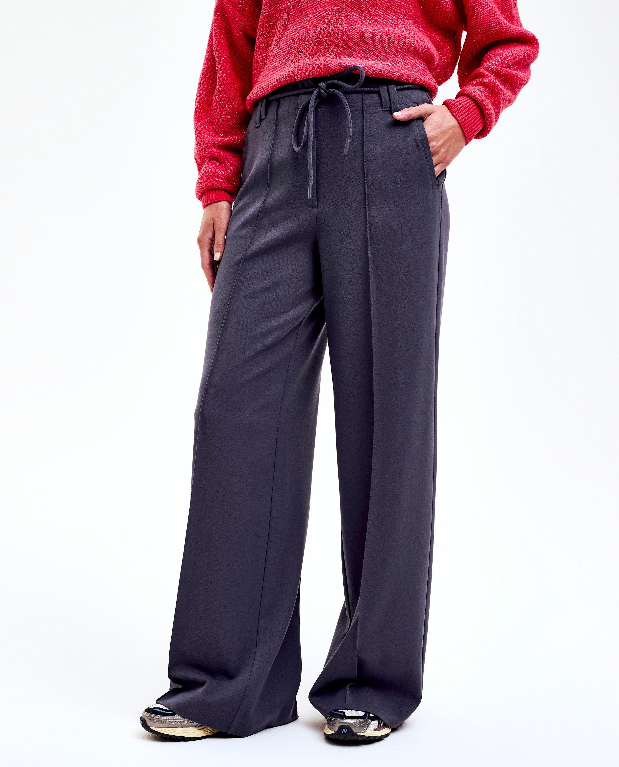 Broeken - Donkergrijze broek, wide fit