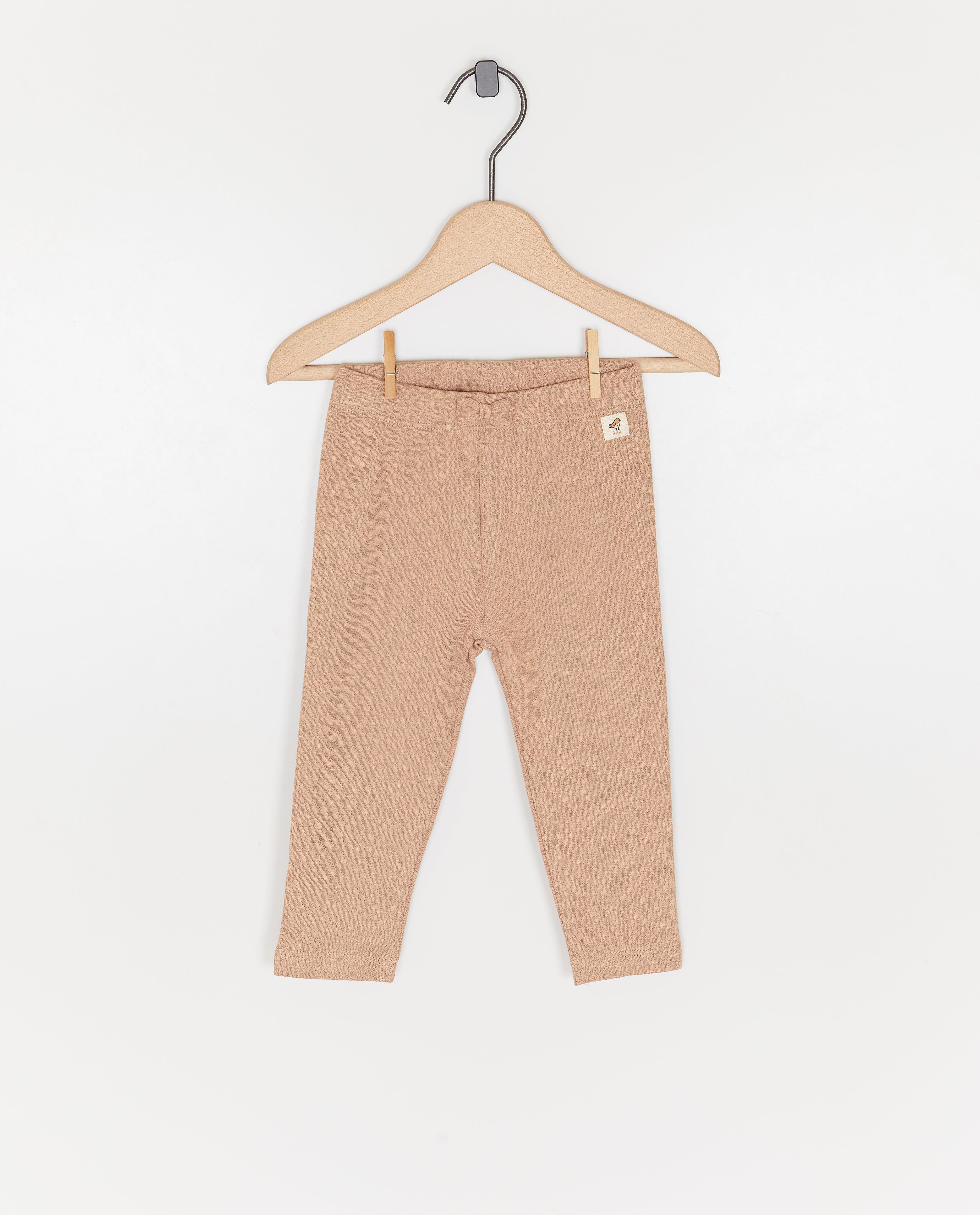 Leggings bruns à motif ajouré - null - Feetje