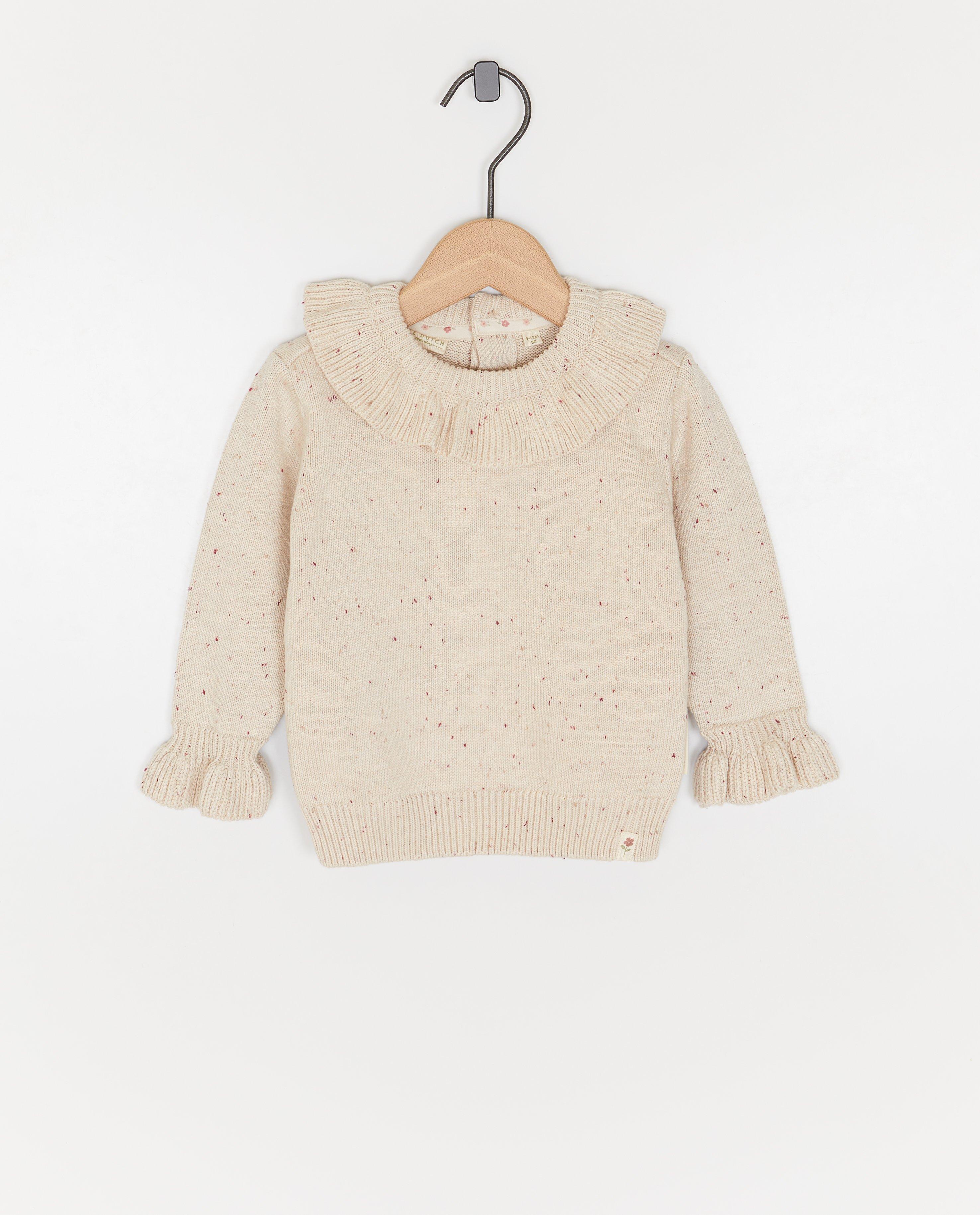 Beige trui met volantkraag - null - Little Dutch