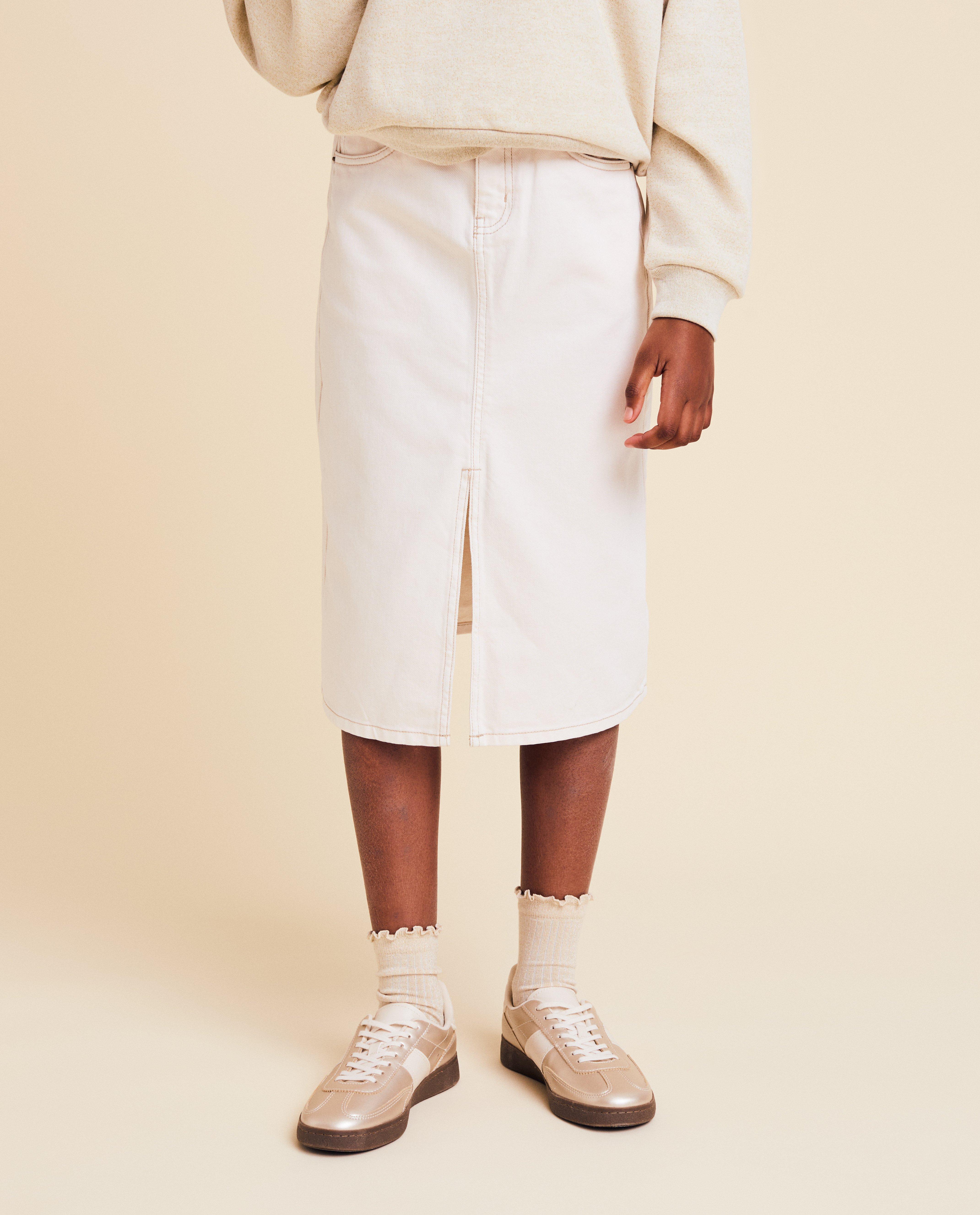 Jupes - Jupe beige en jeans, Special occasions