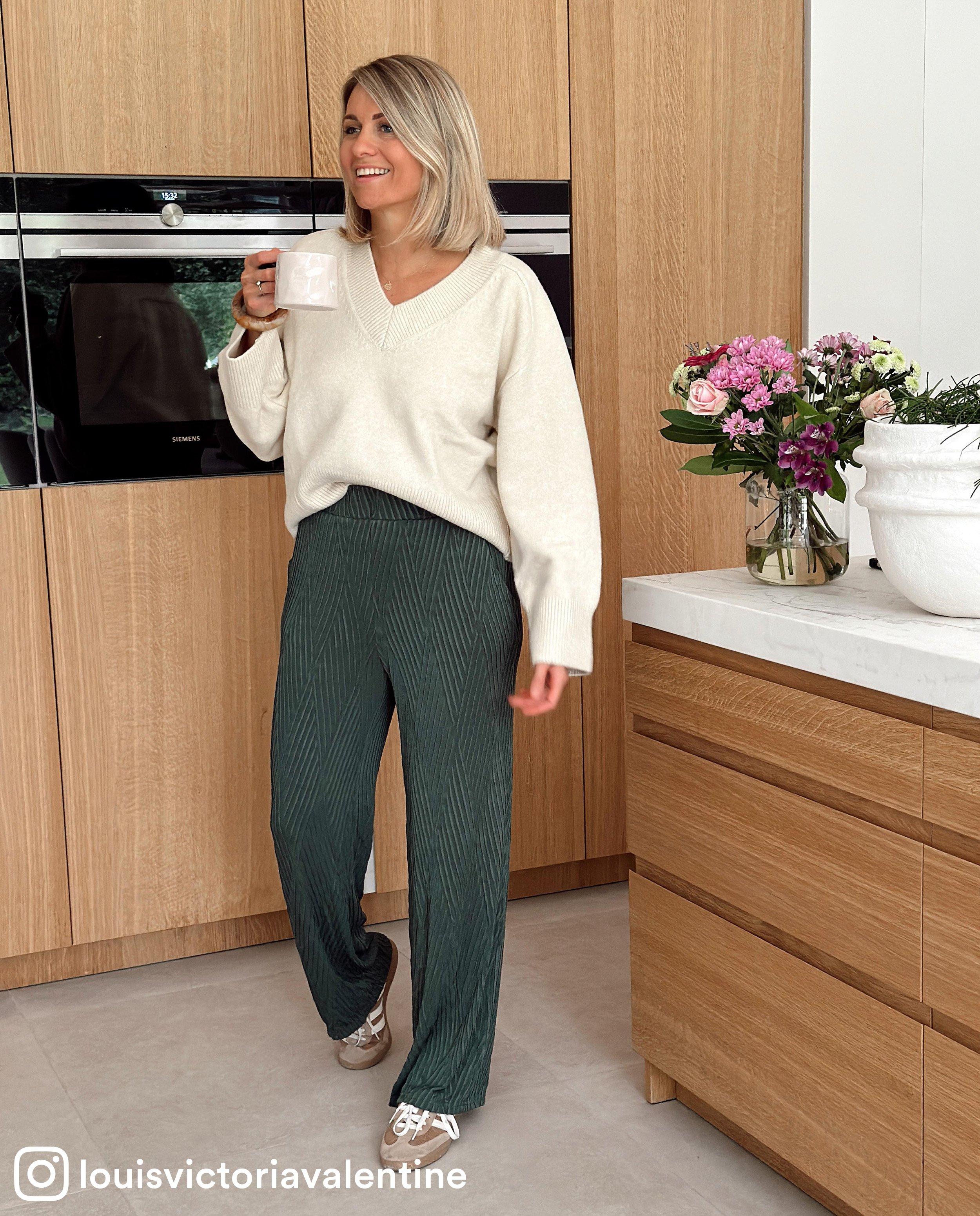 Groene broek met structuur - Product Detail - khaki - afbeelding nummer 1