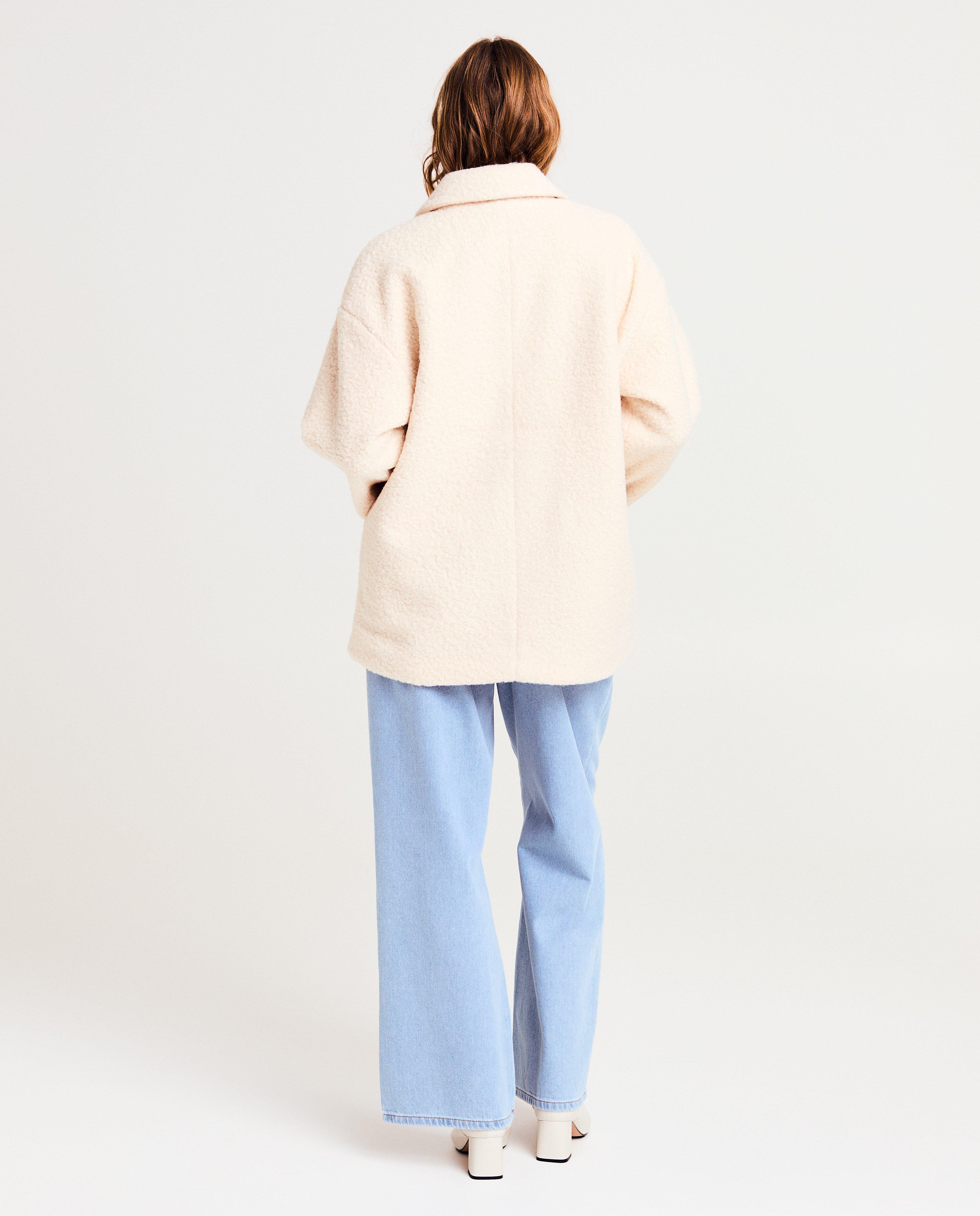 Jassen - Beige jas van bouclé