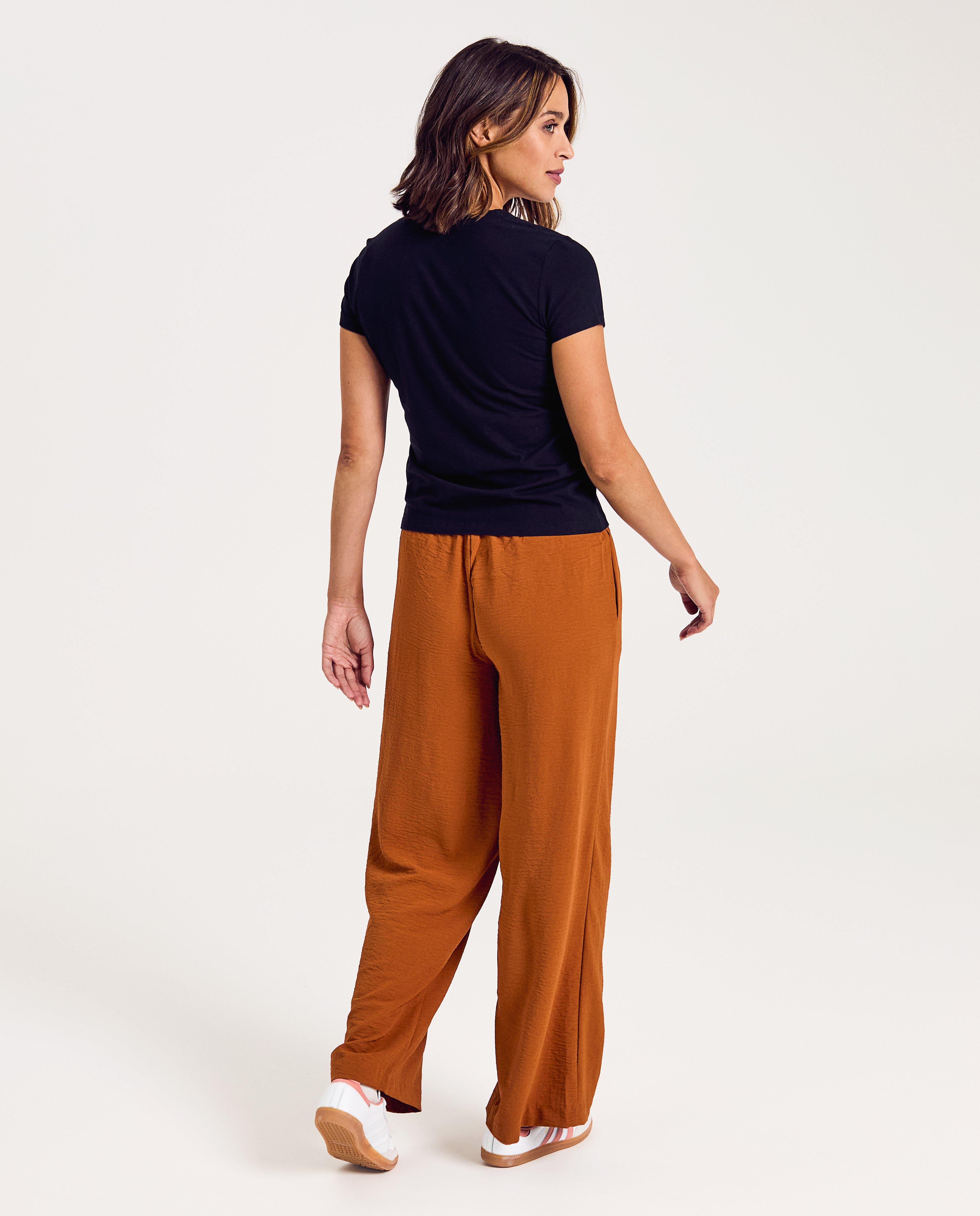 Broeken - Bruine broek met structuur