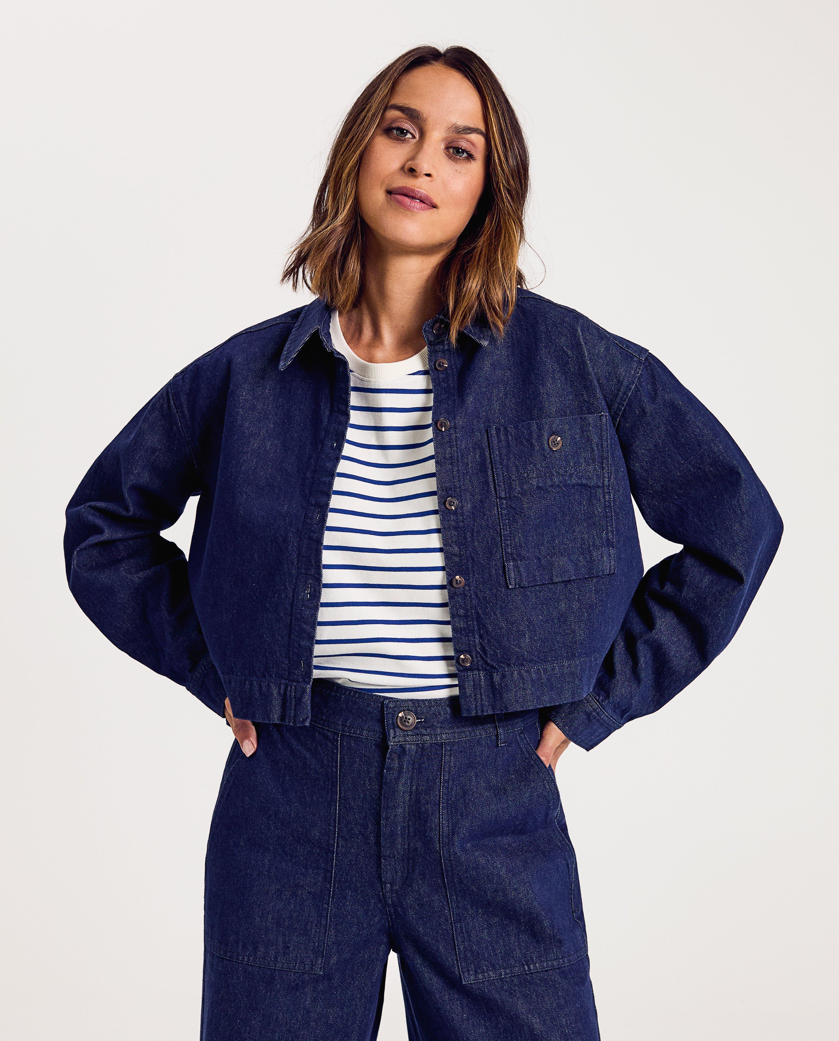 Hemden - Donkerblauw jeanshemd, oversized fit