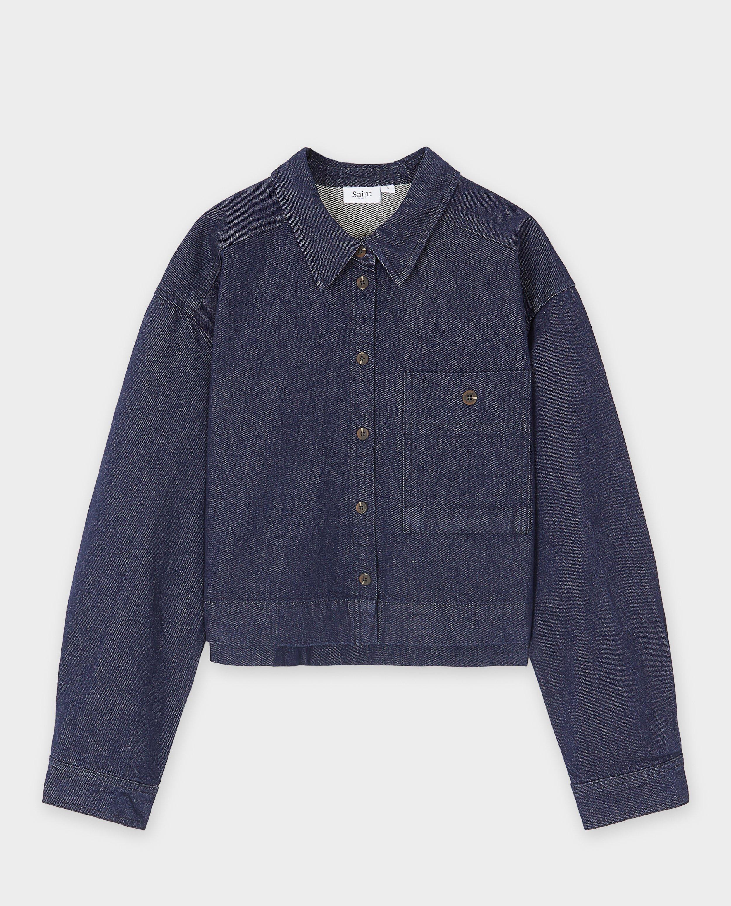 Hemden - Donkerblauw jeanshemd, oversized fit