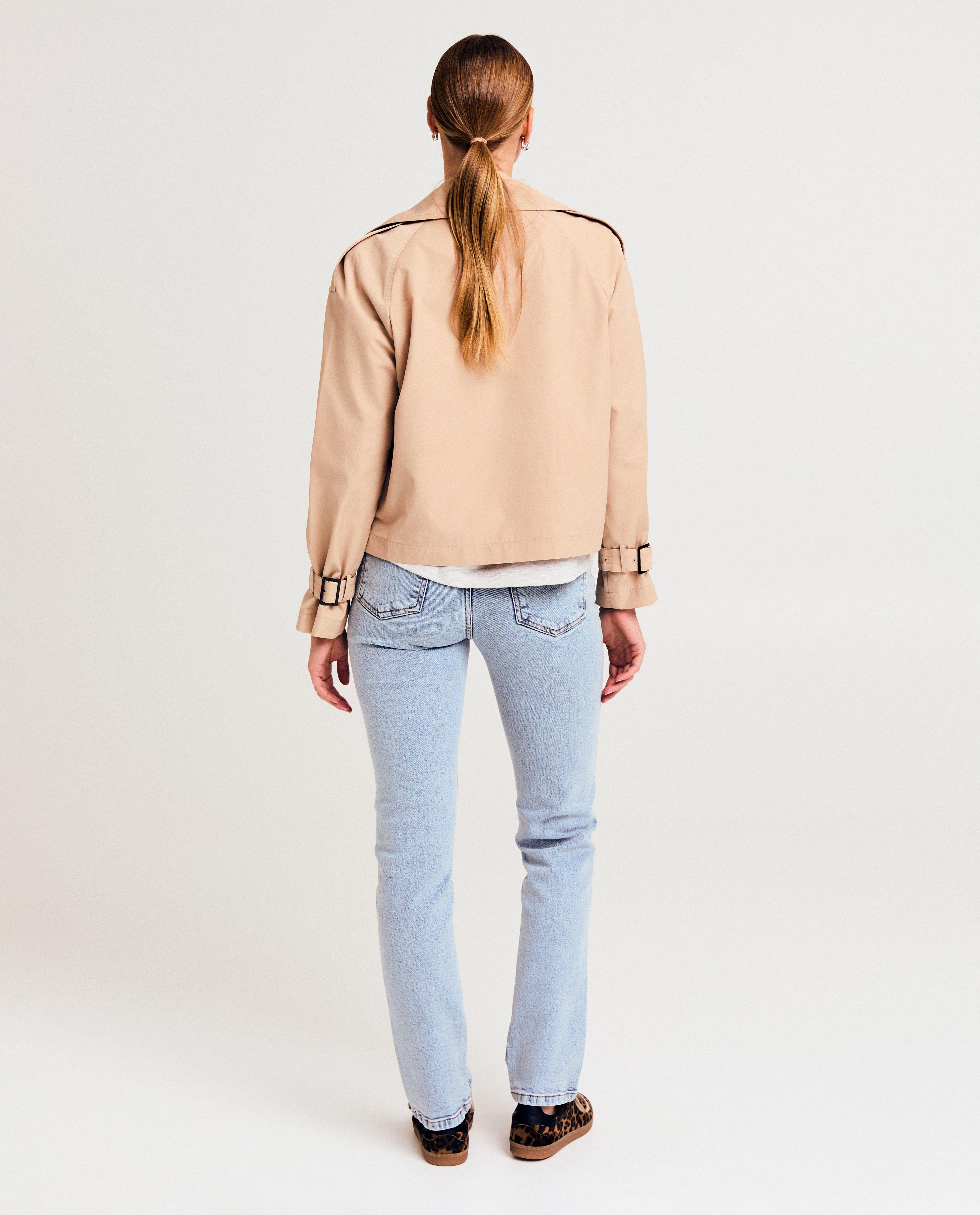 Trenchcoats - Lichtgroene korte trenchcoat
