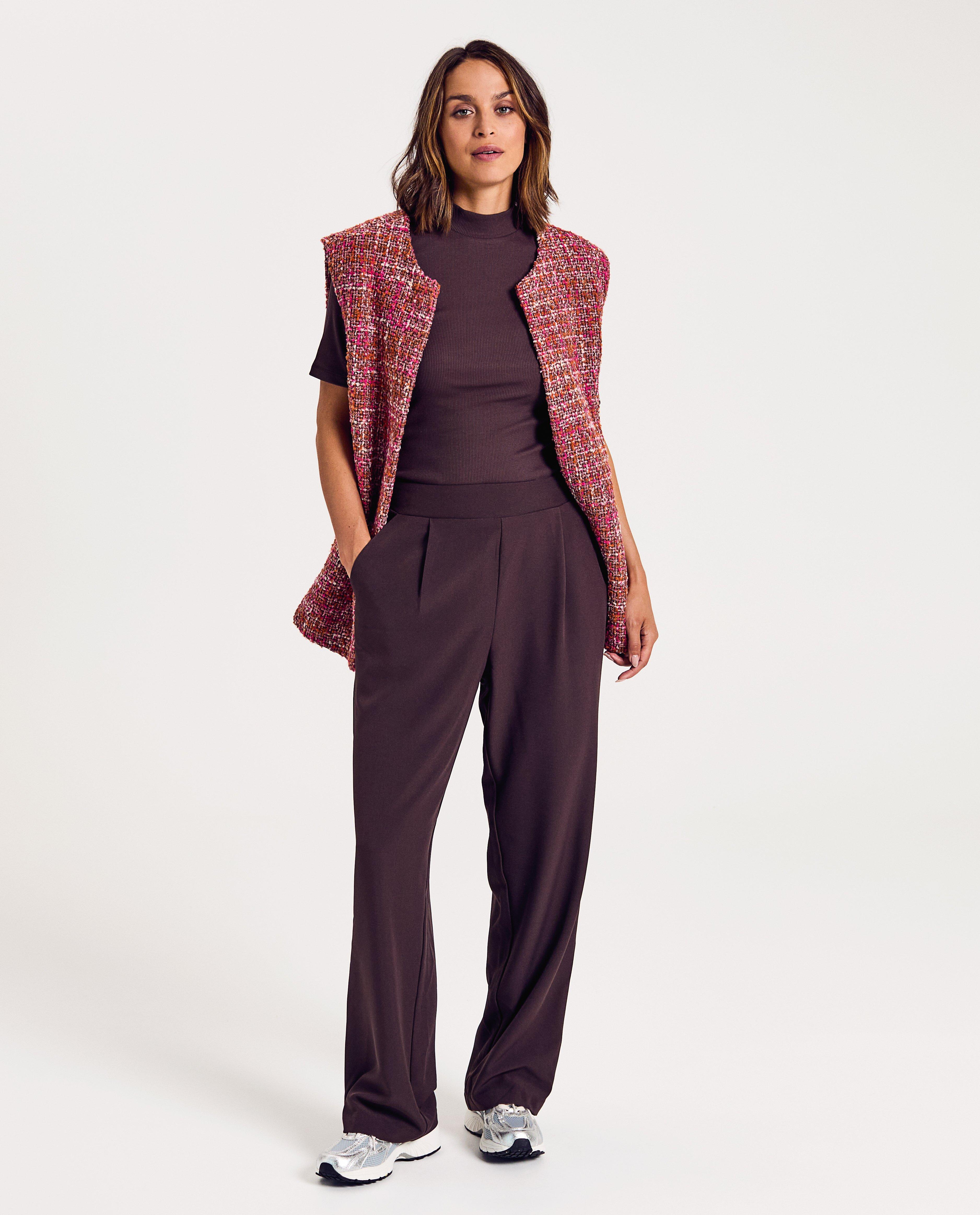 Pantalon brun structuré - null - Saint Tropez