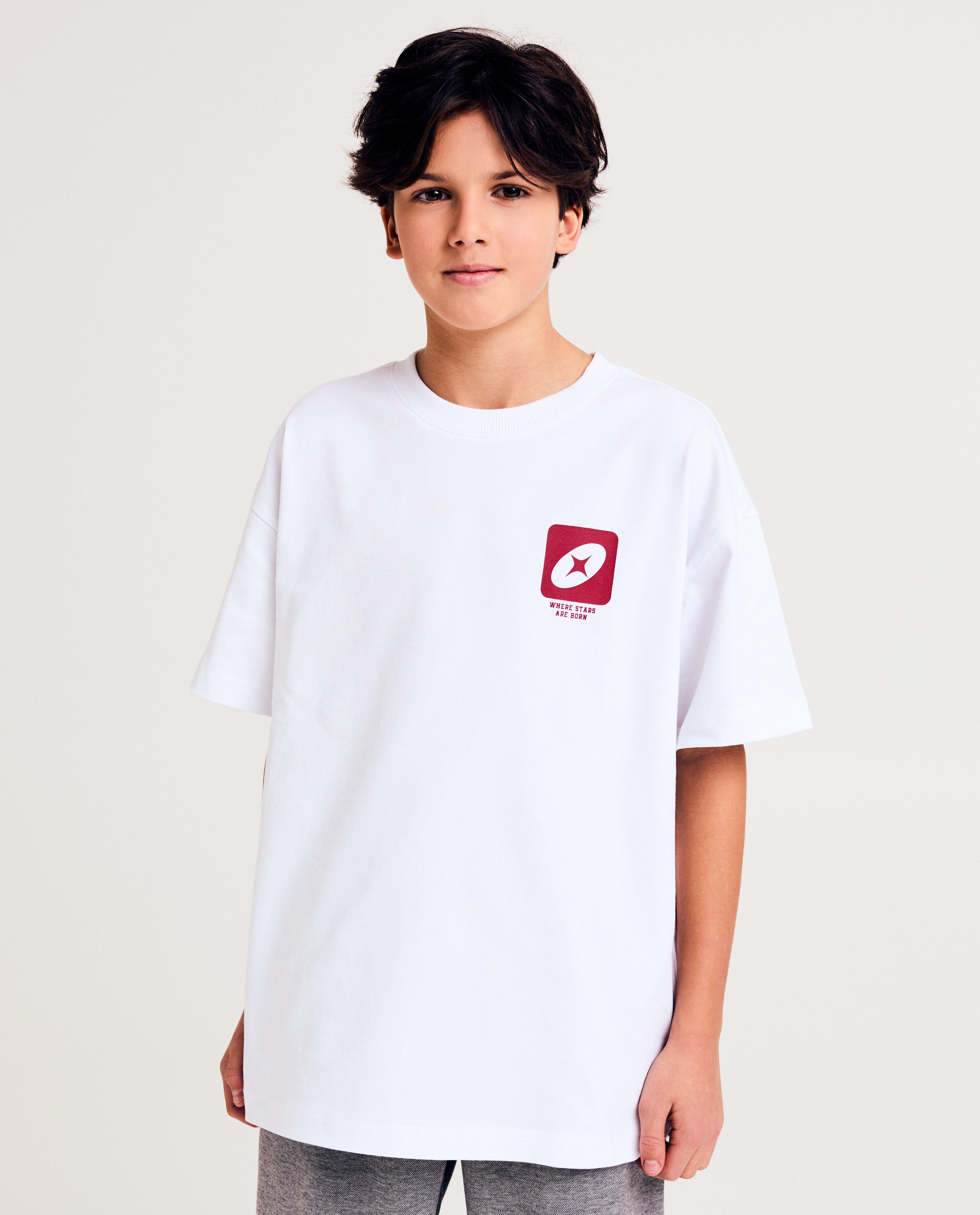 T-shirt met logo Kosmos, loose fit, 6-14j - null - milo