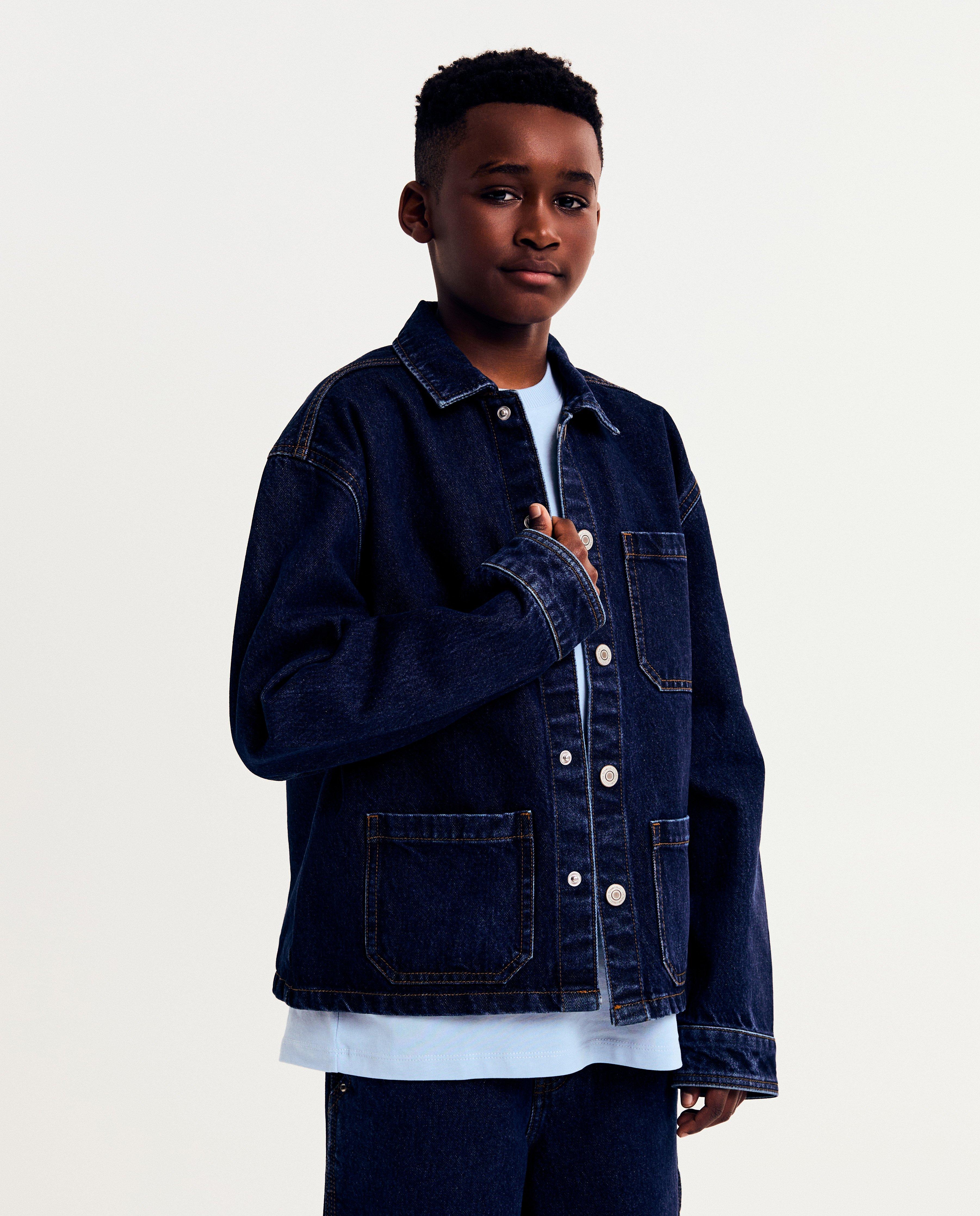 Donkerblauw jeansvest, loose fit, 6-14 jaar - null - milo