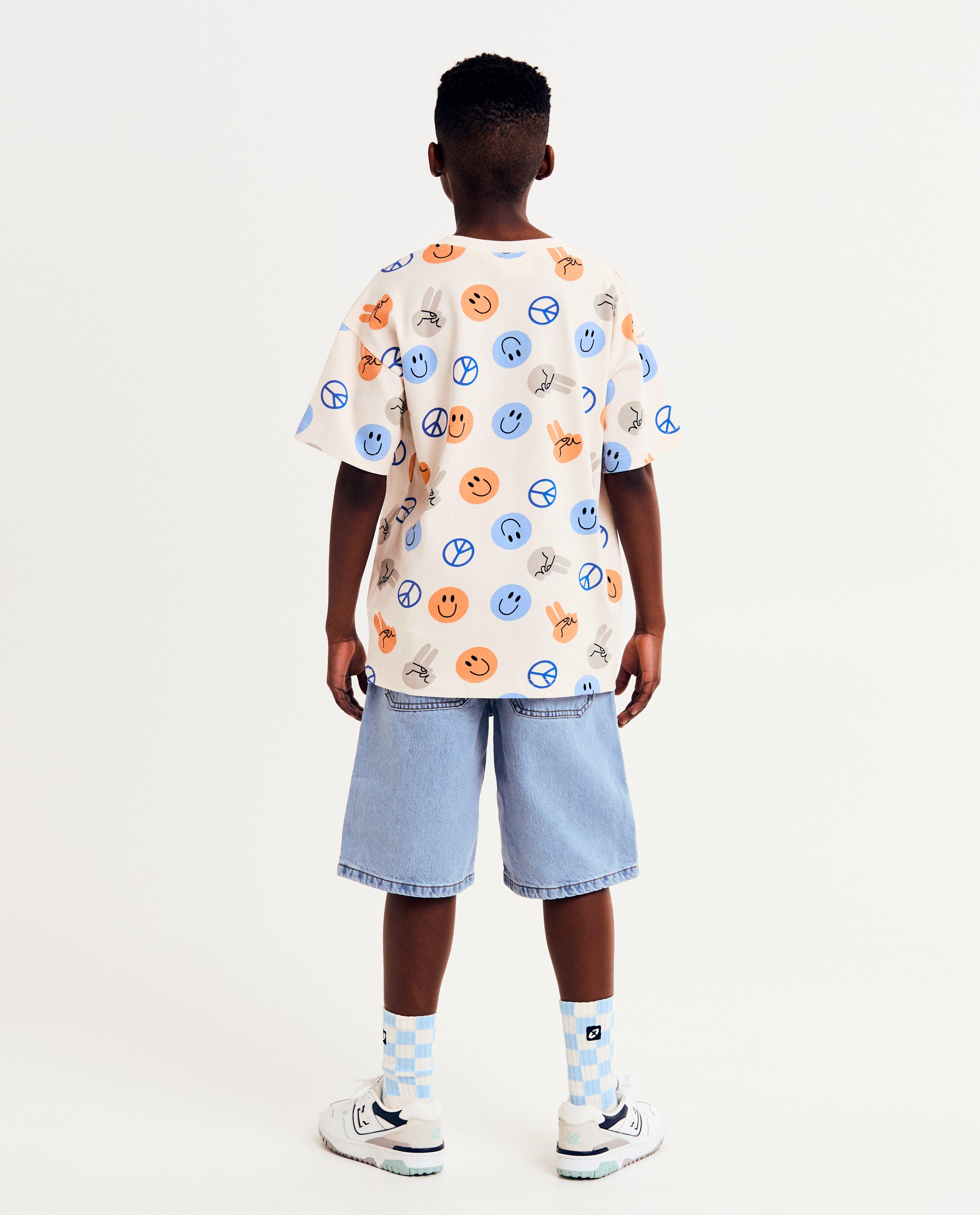 T-shirts - T-shirt met smileyprint, loose fit, 6-14 jaar