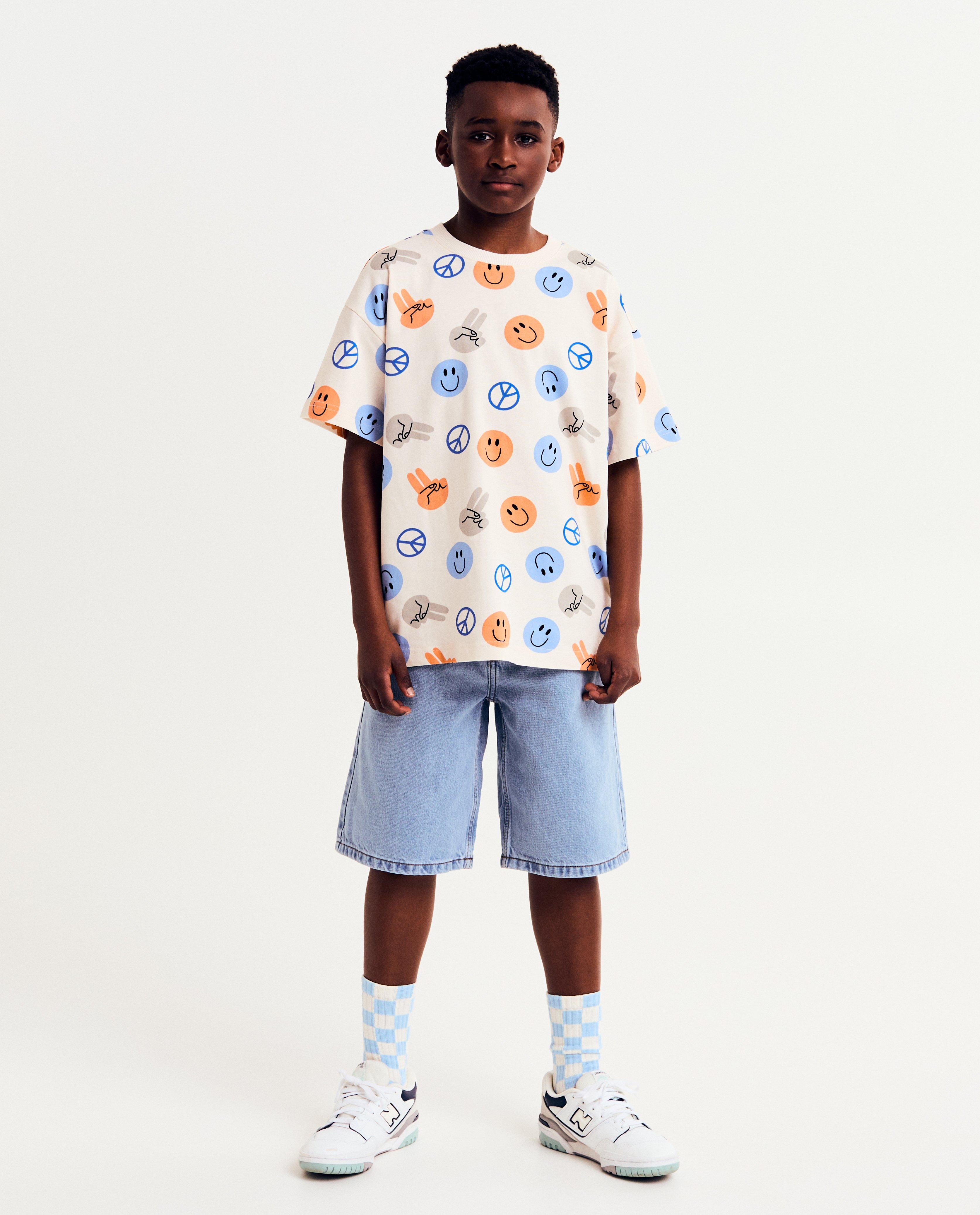 Blauwe jeansshort, 6-14 jaar