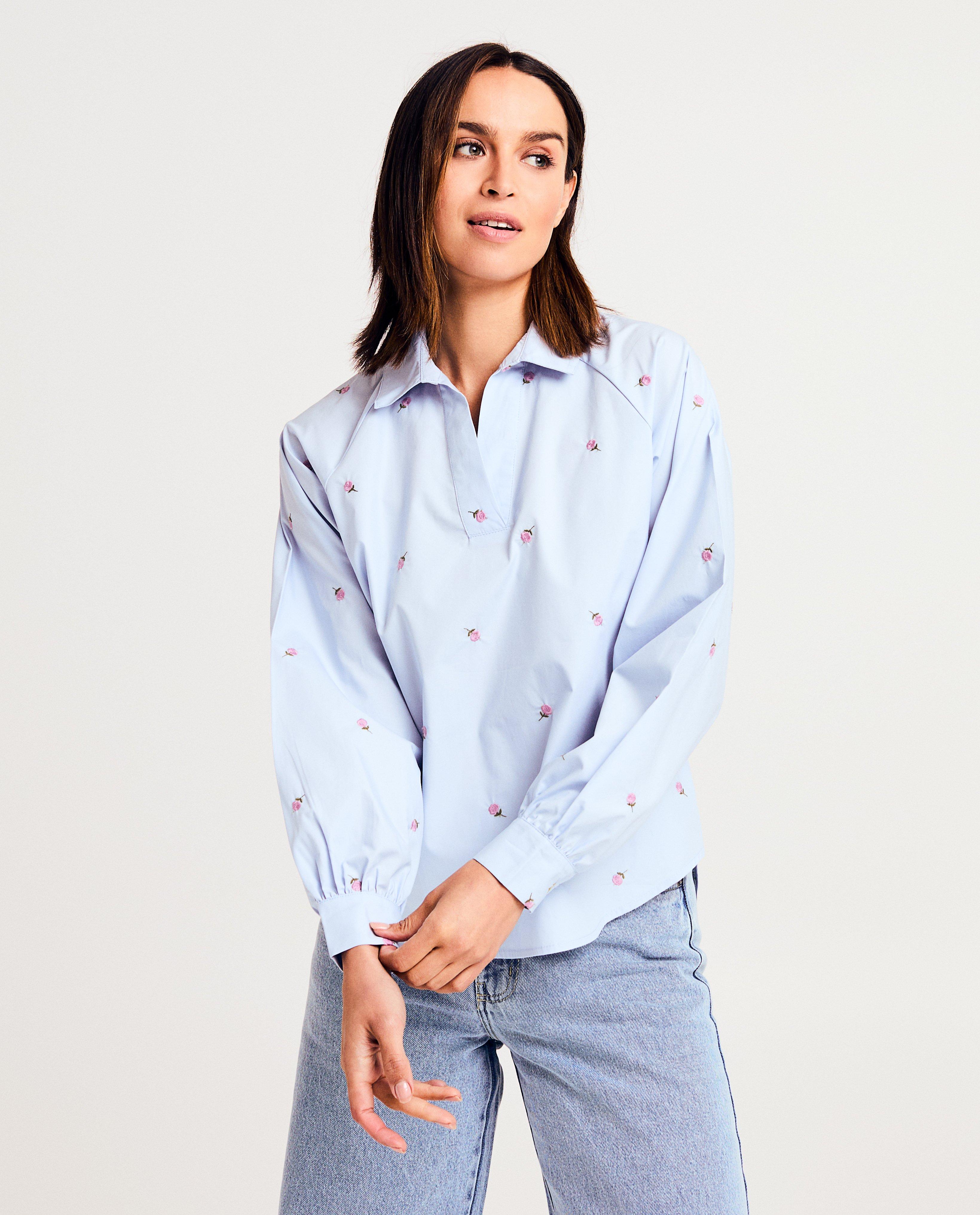 Blouse met geborduurde bloemen - null - Sora
