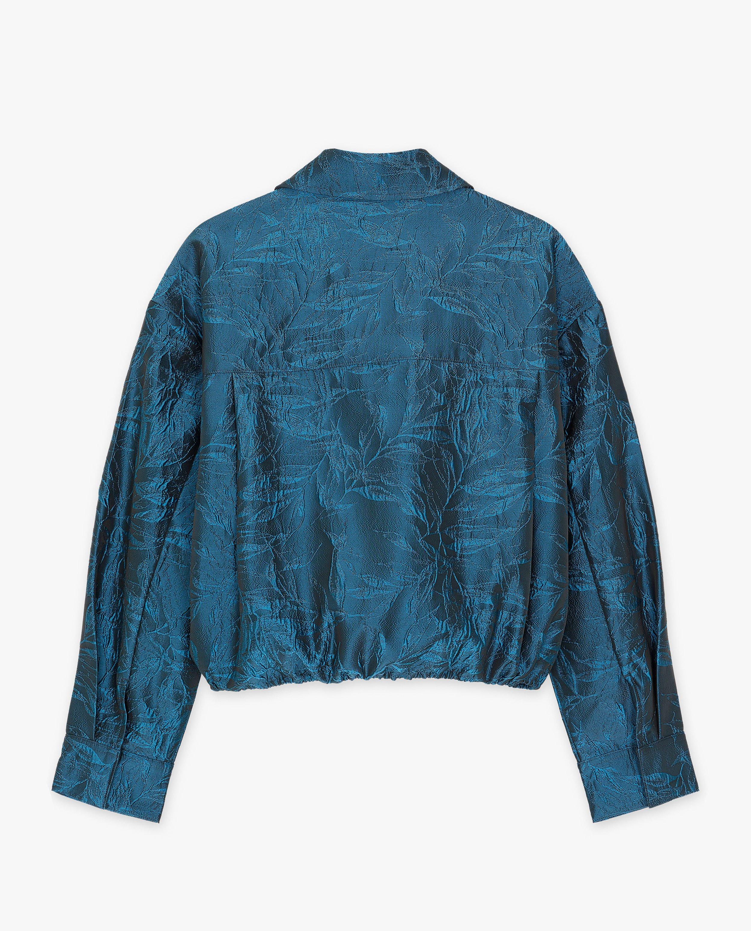 Blazers - Blauw vest met blaadjespatroon
