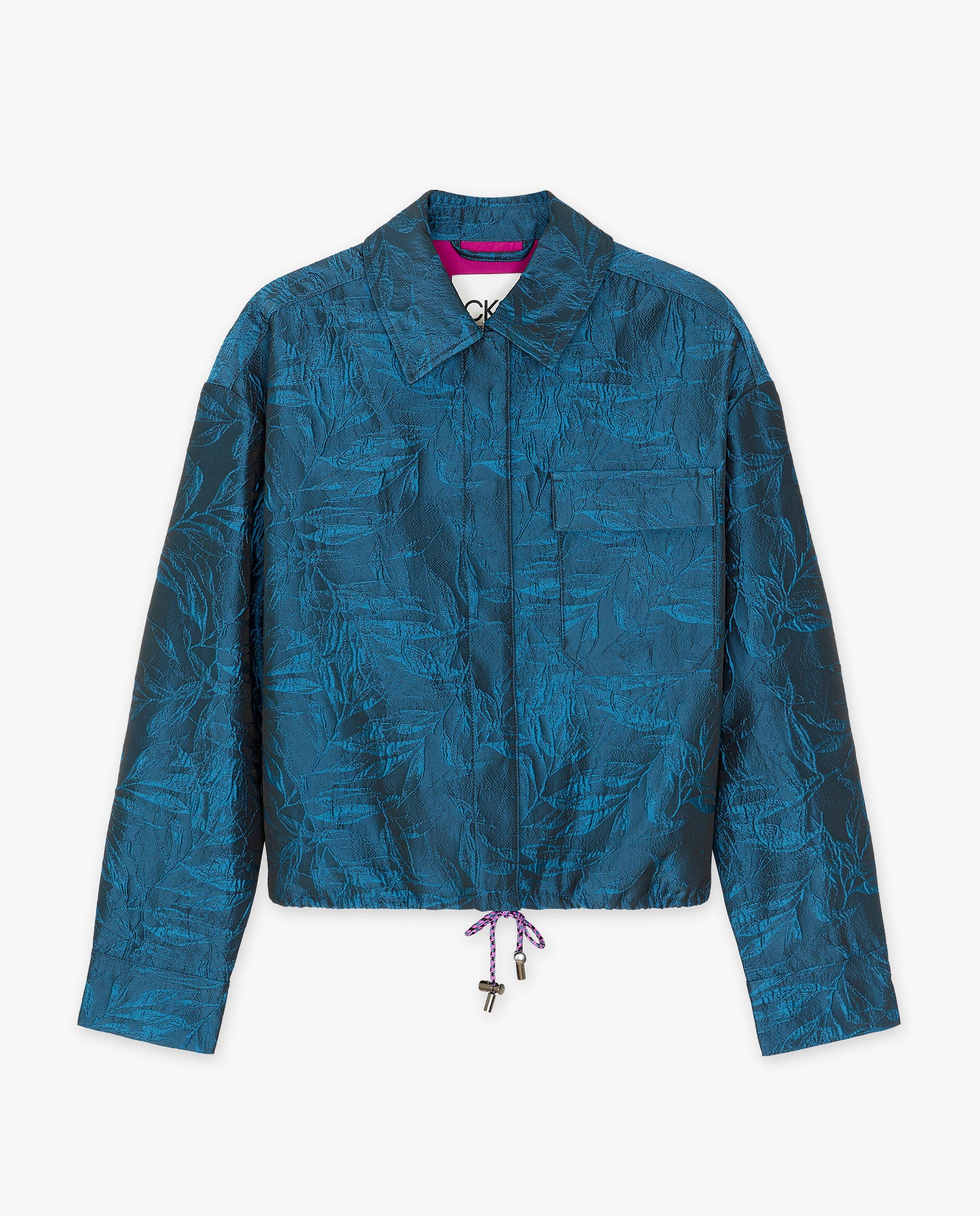 Blazers - Blauw vest met blaadjespatroon
