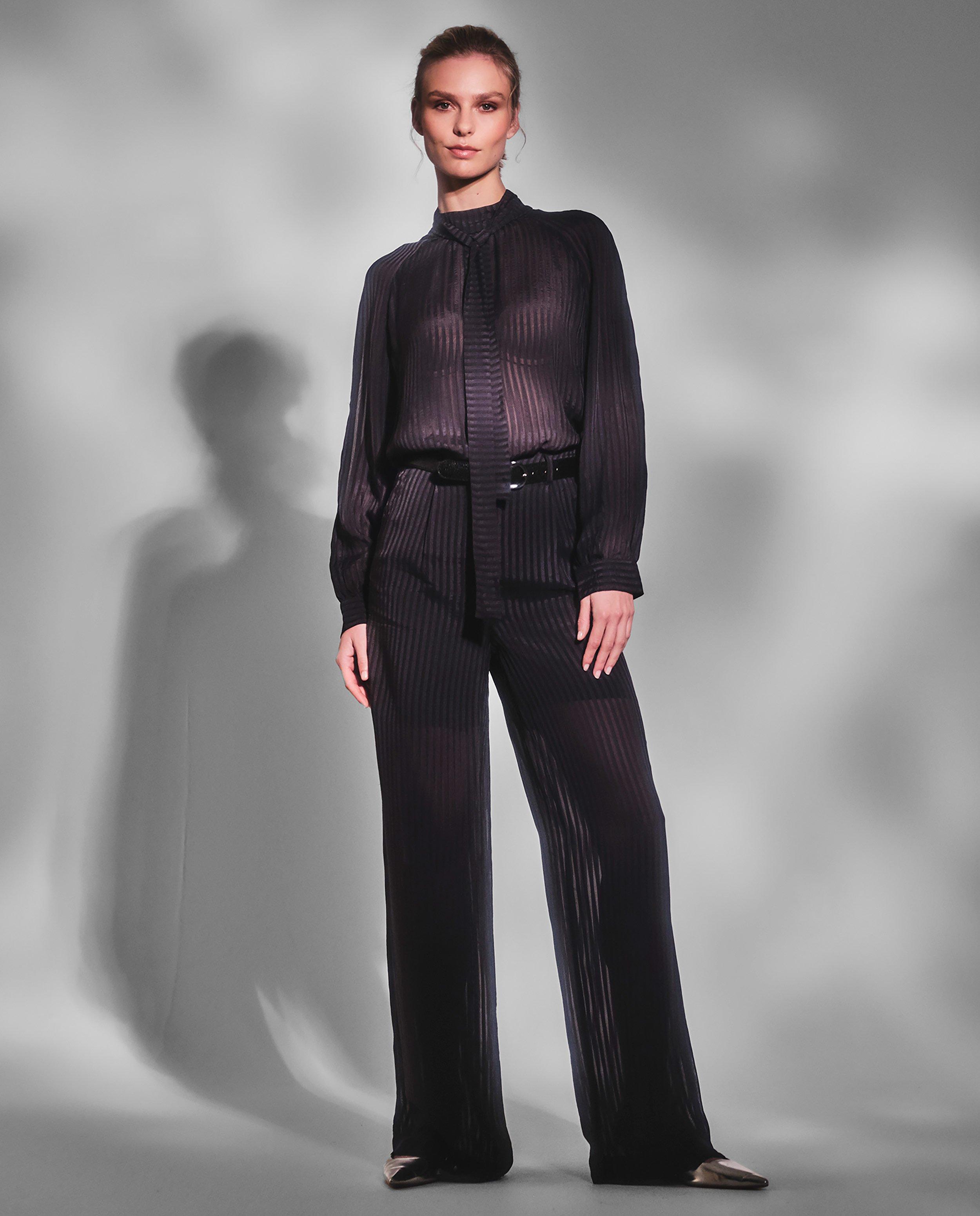 Broek met strepen - Product Detail - zwart - afbeelding nummer 1