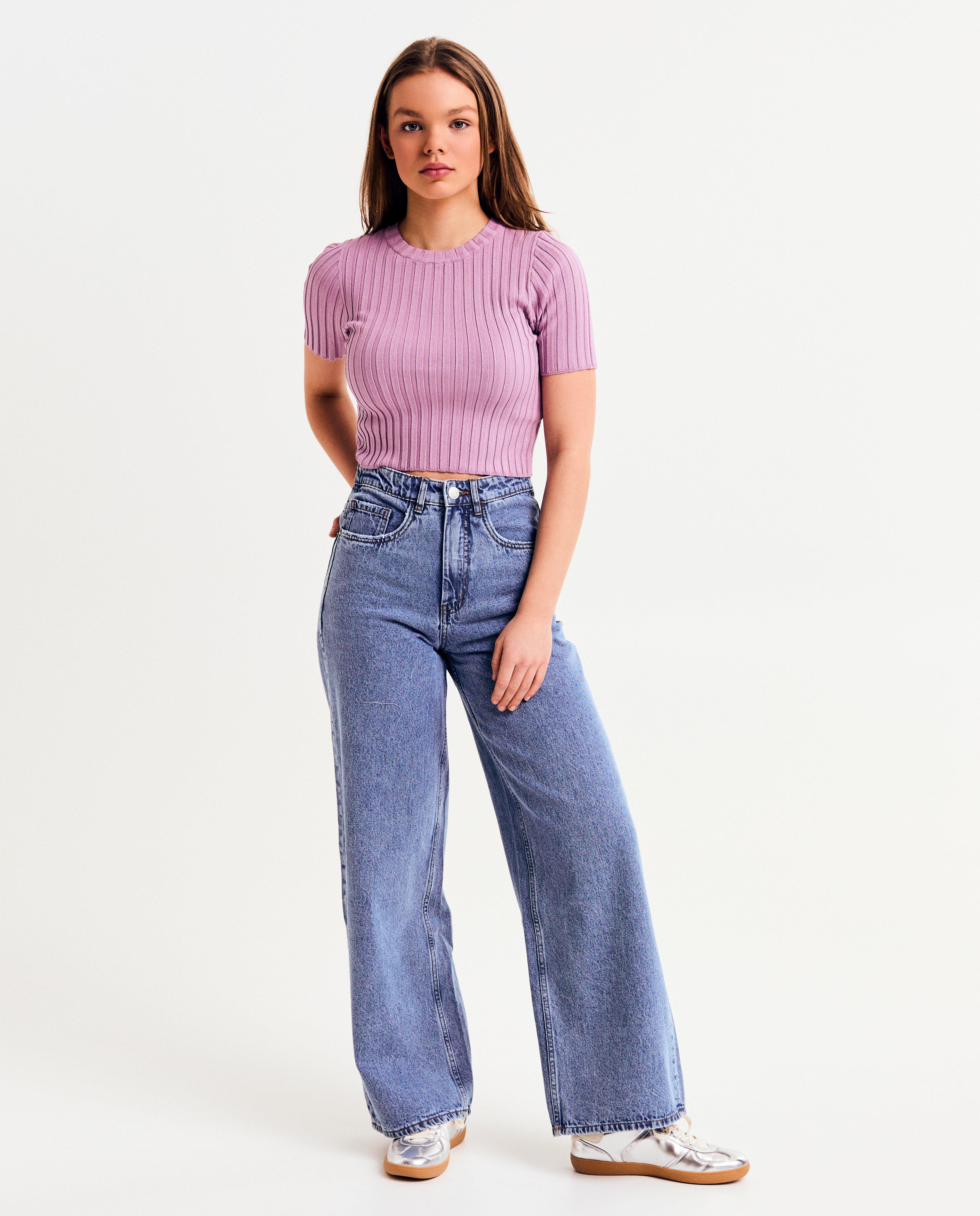 Blauwe jeans, wide fit - null - Groggy