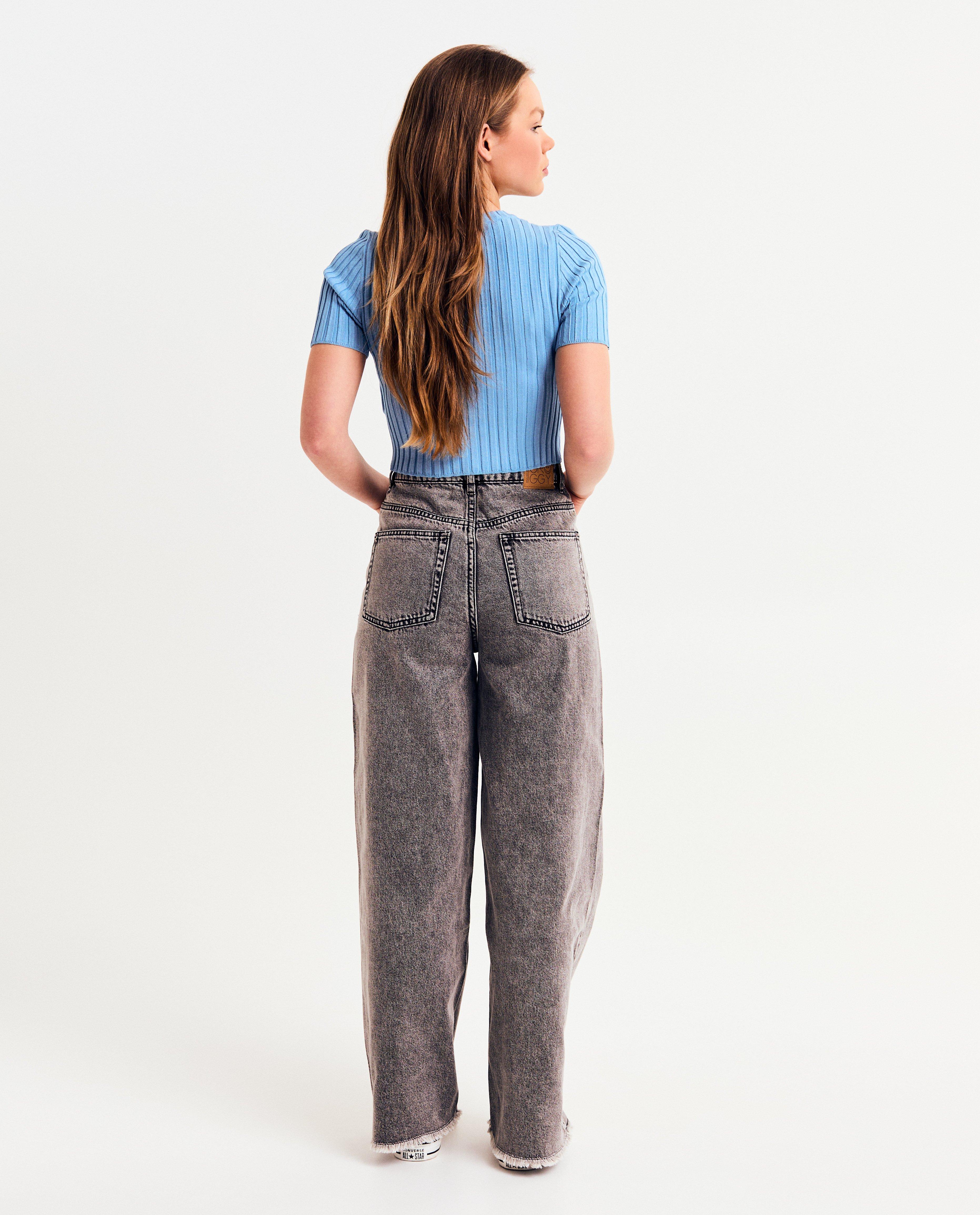 Jeans - Grijze jeans, wide fit