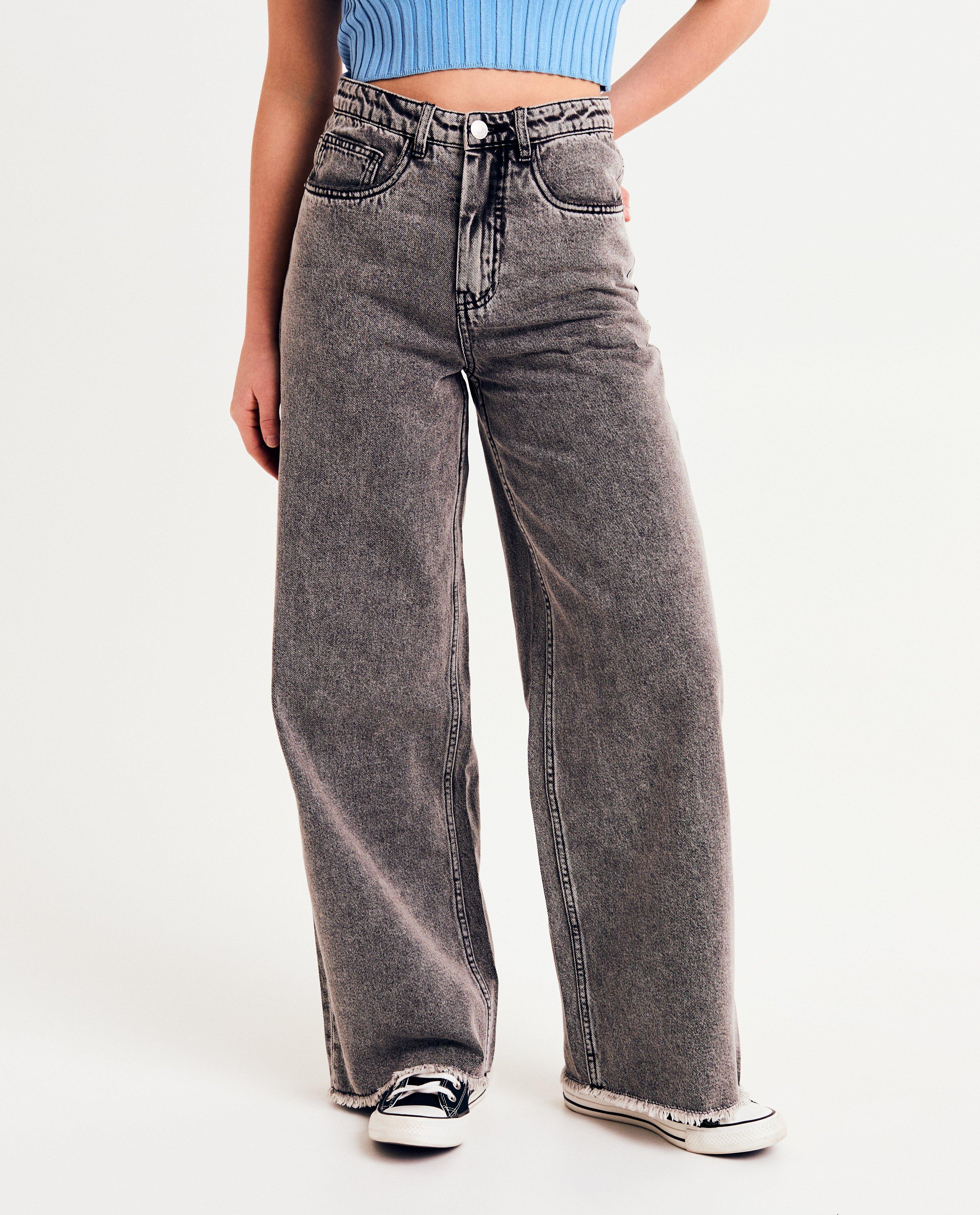 Jeans - Grijze jeans, wide fit