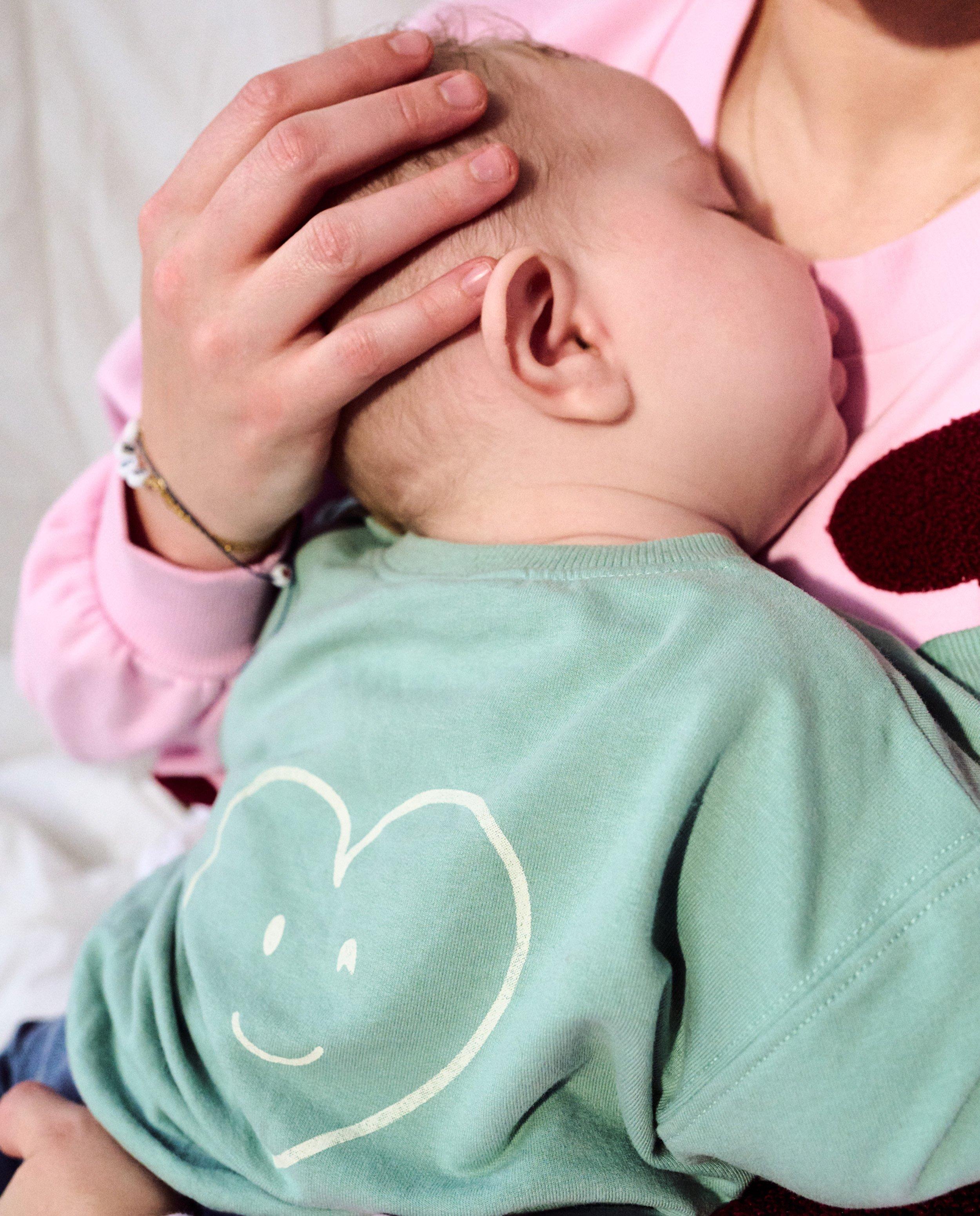 Blauwe sweater met backprint, Poppemie - null - Cuddles and Smiles
