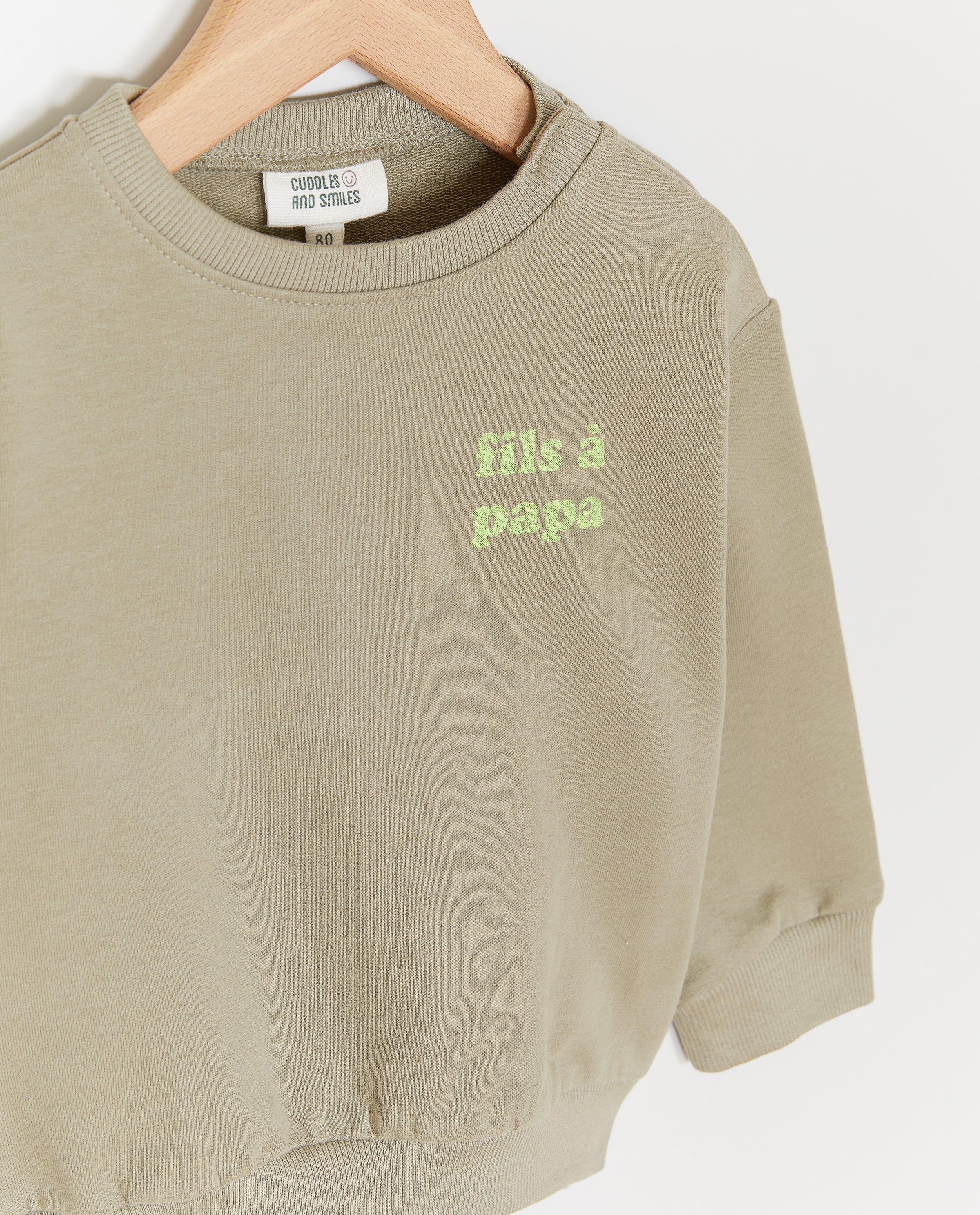 Sweats - Sweat vert avec un imprimé au dos, Fils à papa