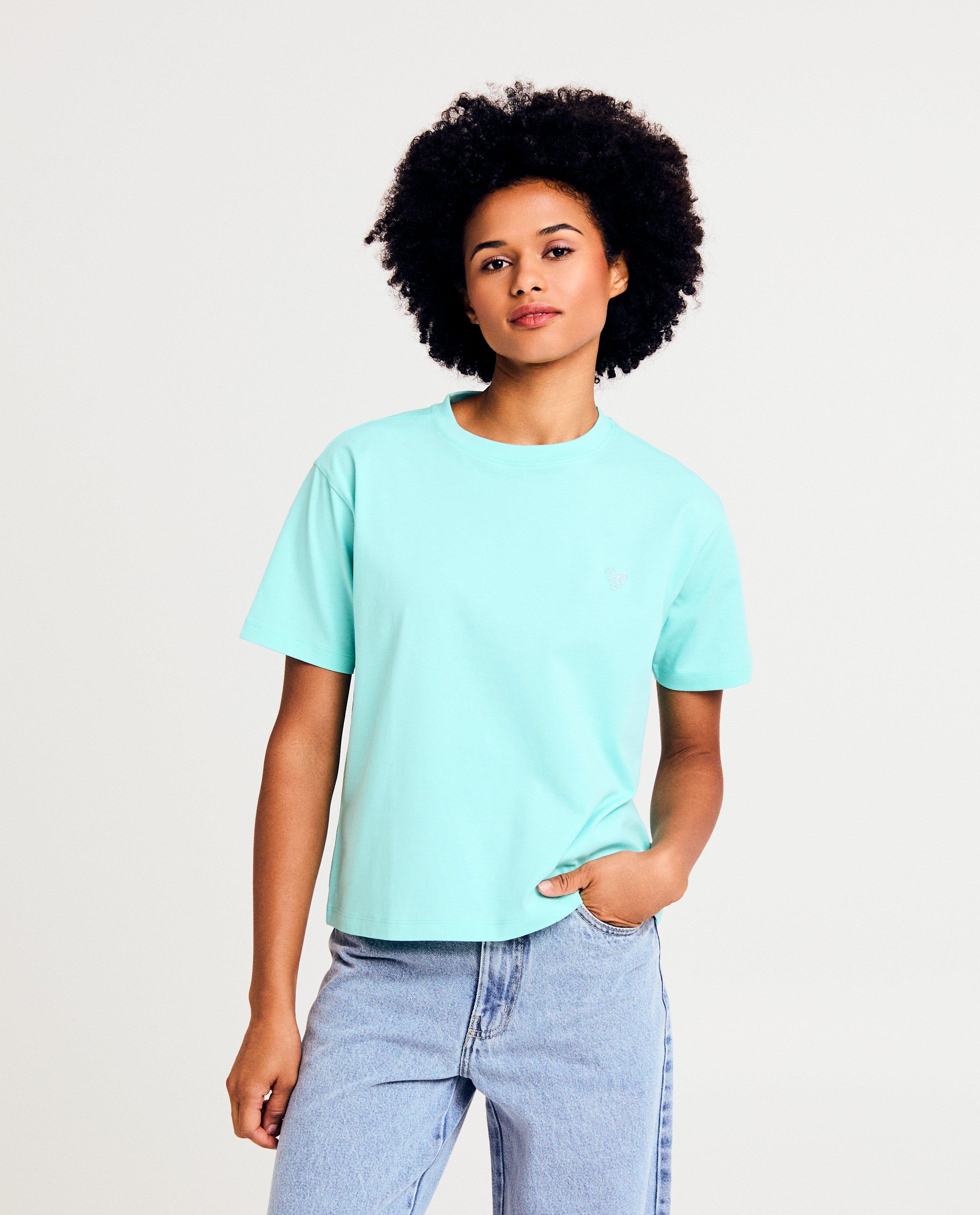 T-shirt met geborduurd hartje - null - Sora