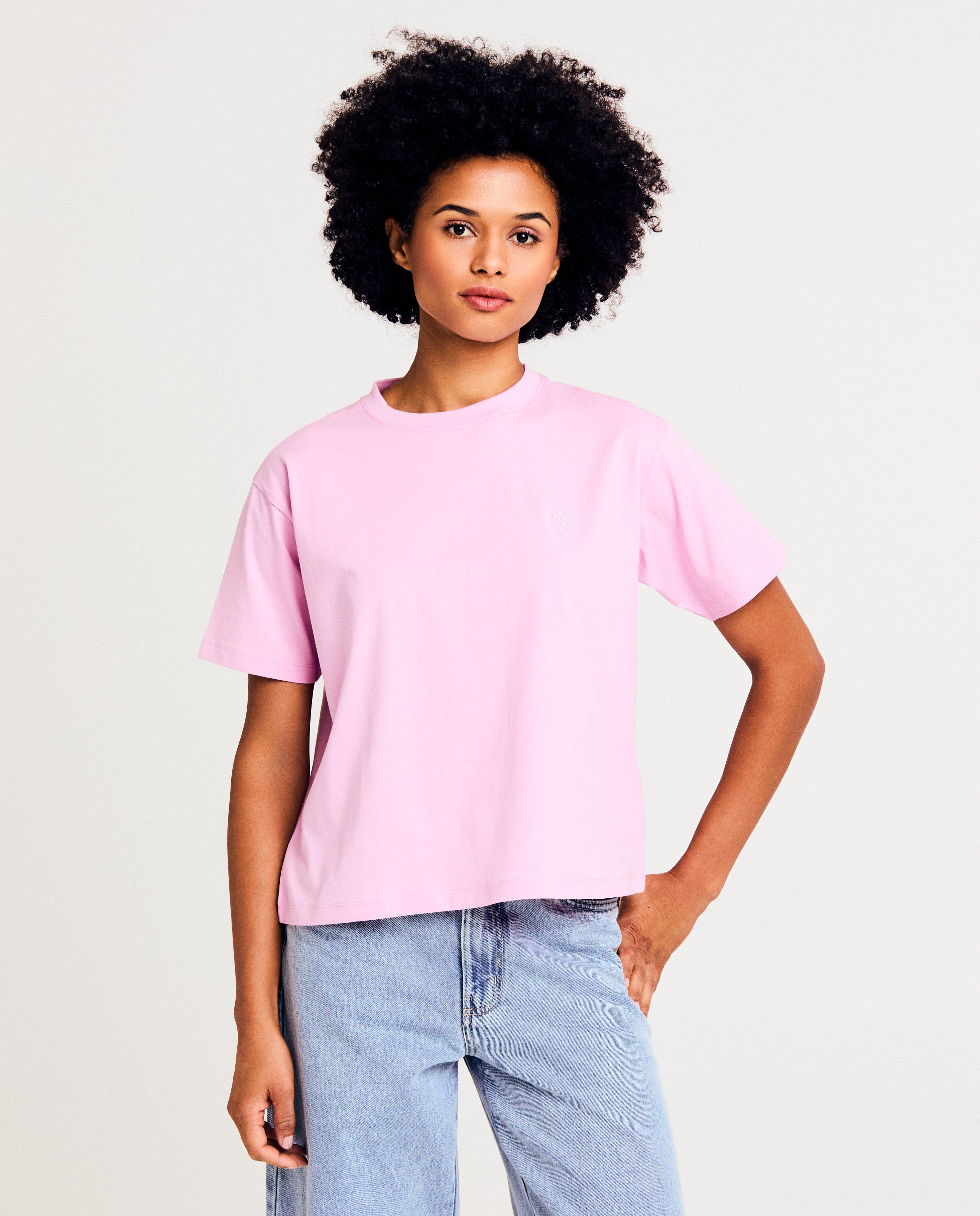 T-shirt met geborduurd hartje - null - Sora