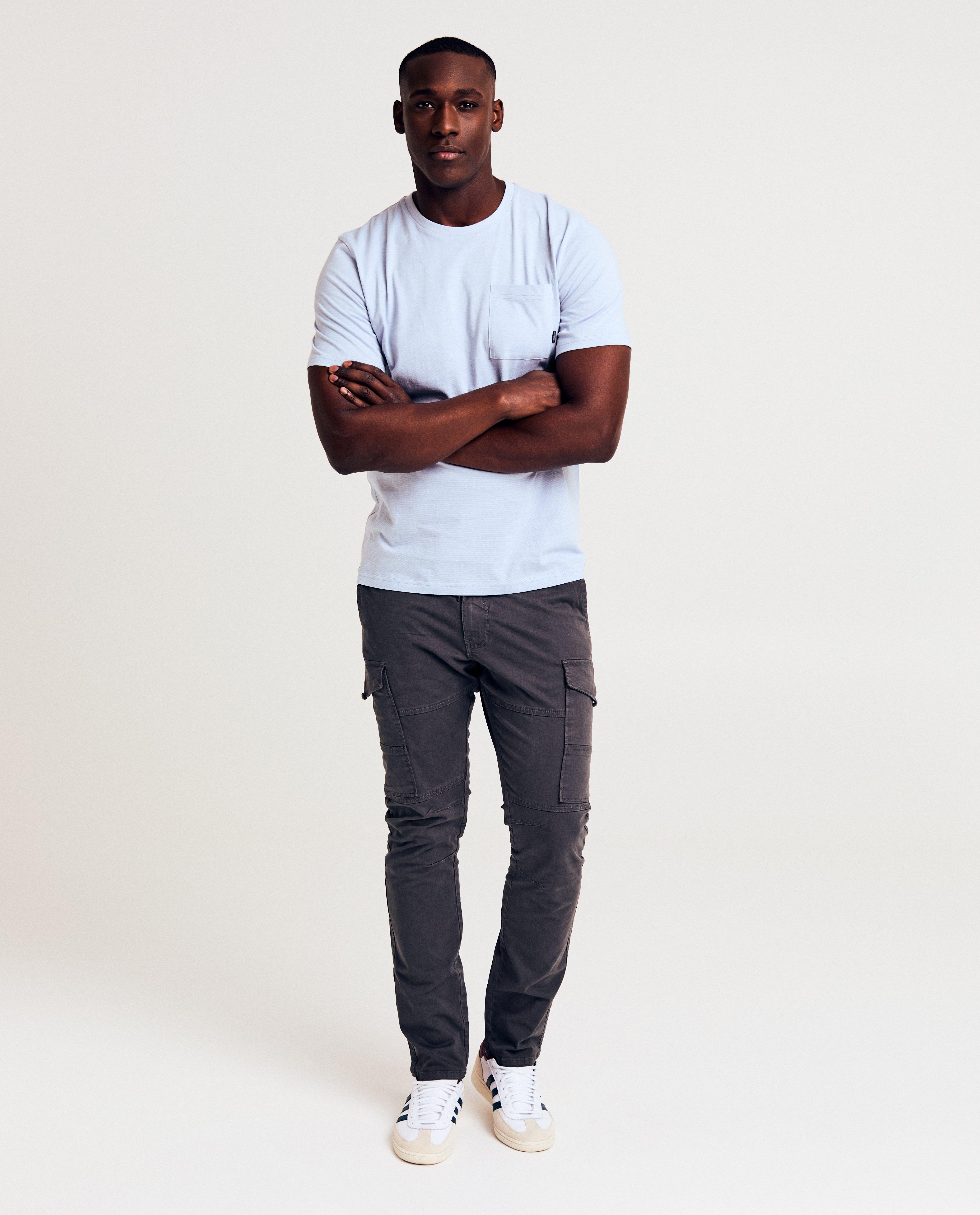 Donkergrijze broek met biokatoen, loose fit - null - Quarterback