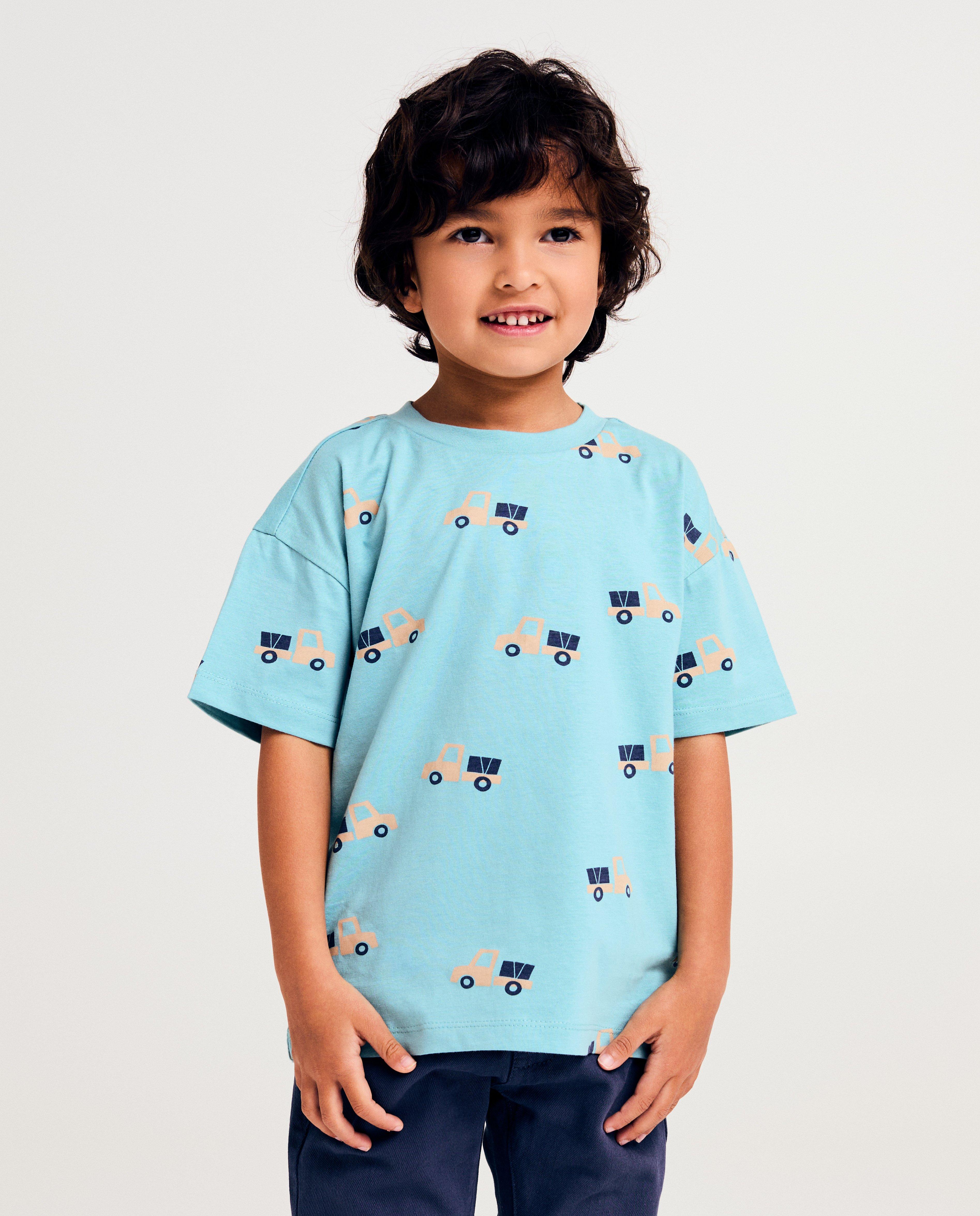 T-shirt met print trucks - null - Besties