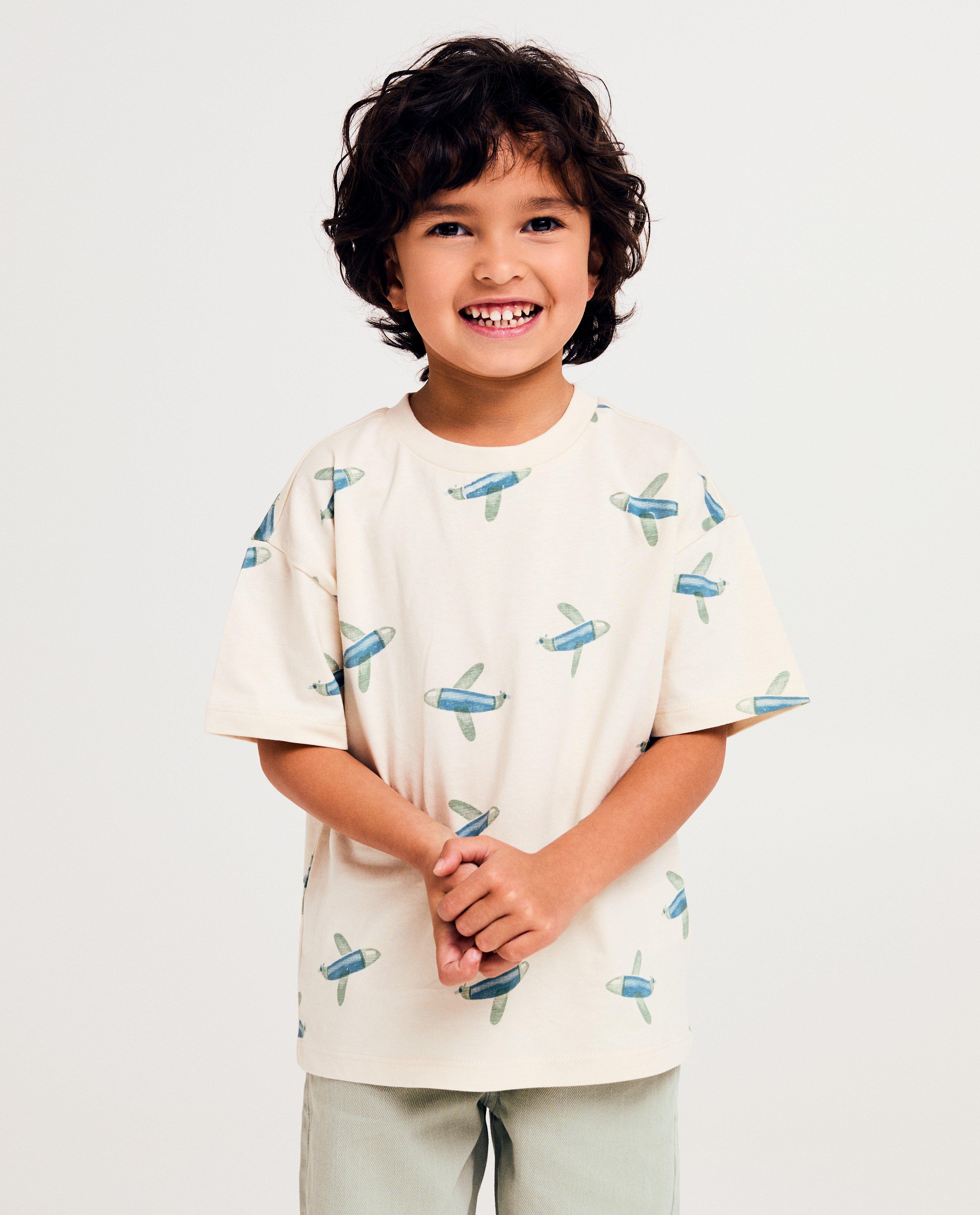 T-shirt met print vliegtuigen - null - Besties