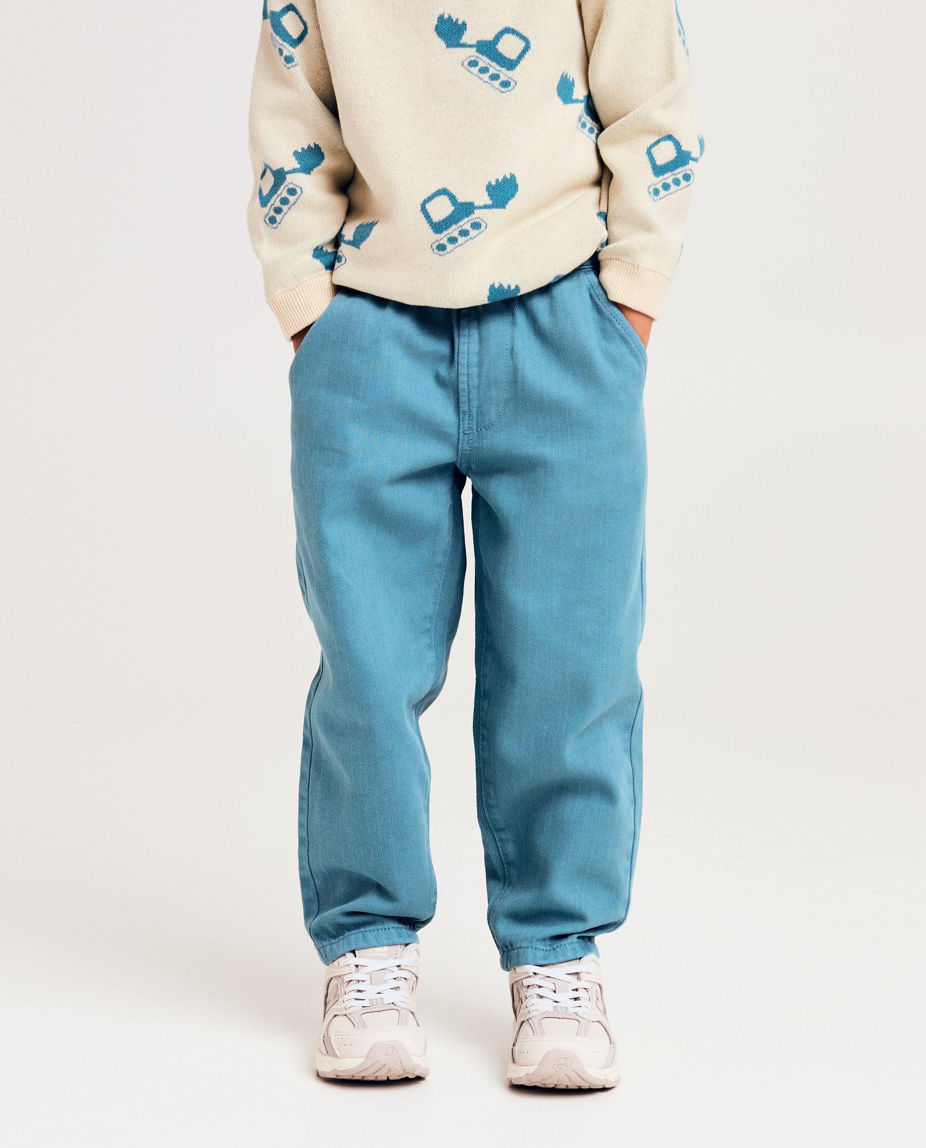 Broeken - Blauwe broek, baggy fit