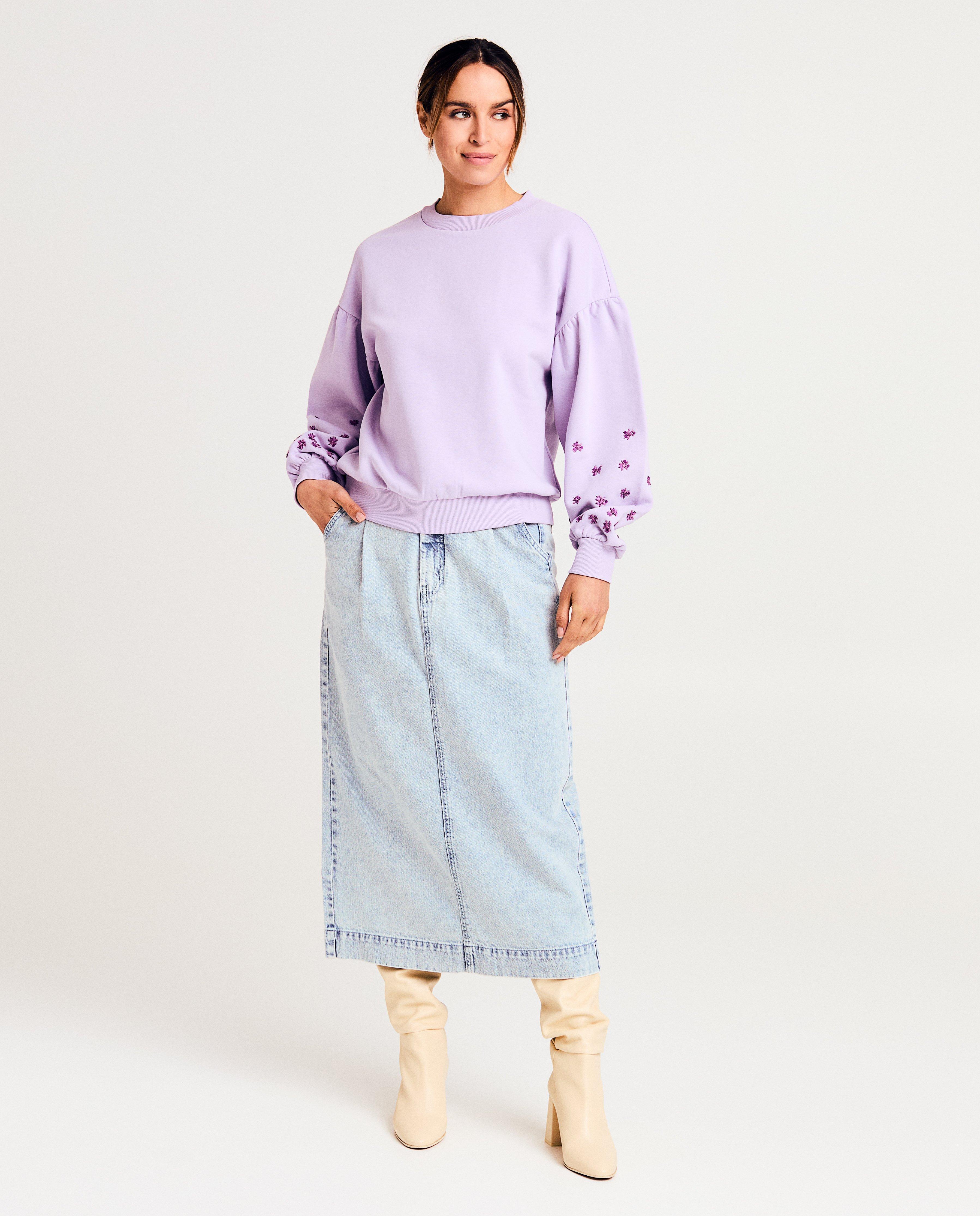 Sweaters - Sweater met geborduurde bloemen