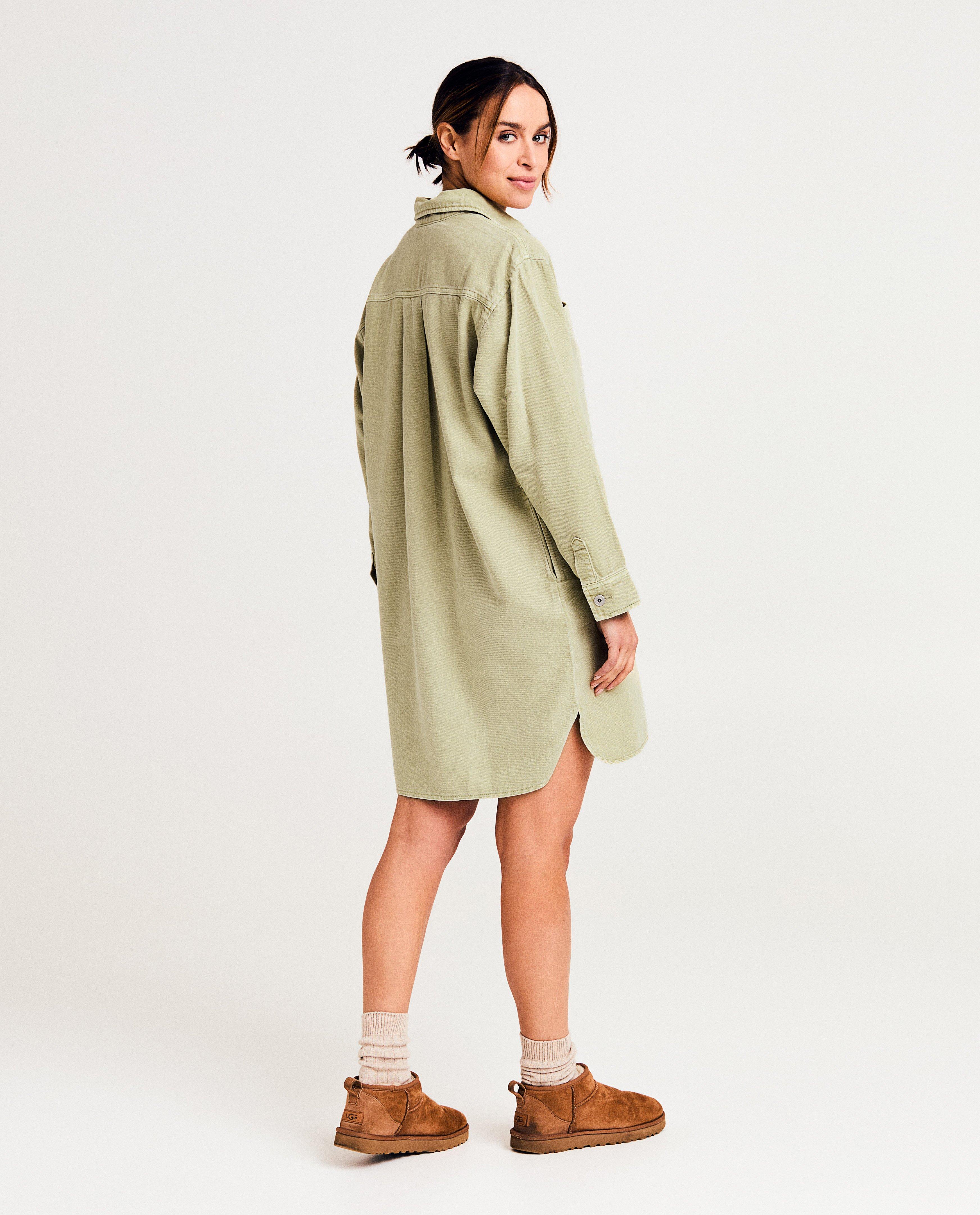 Kleedjes - Groene jeansjurk