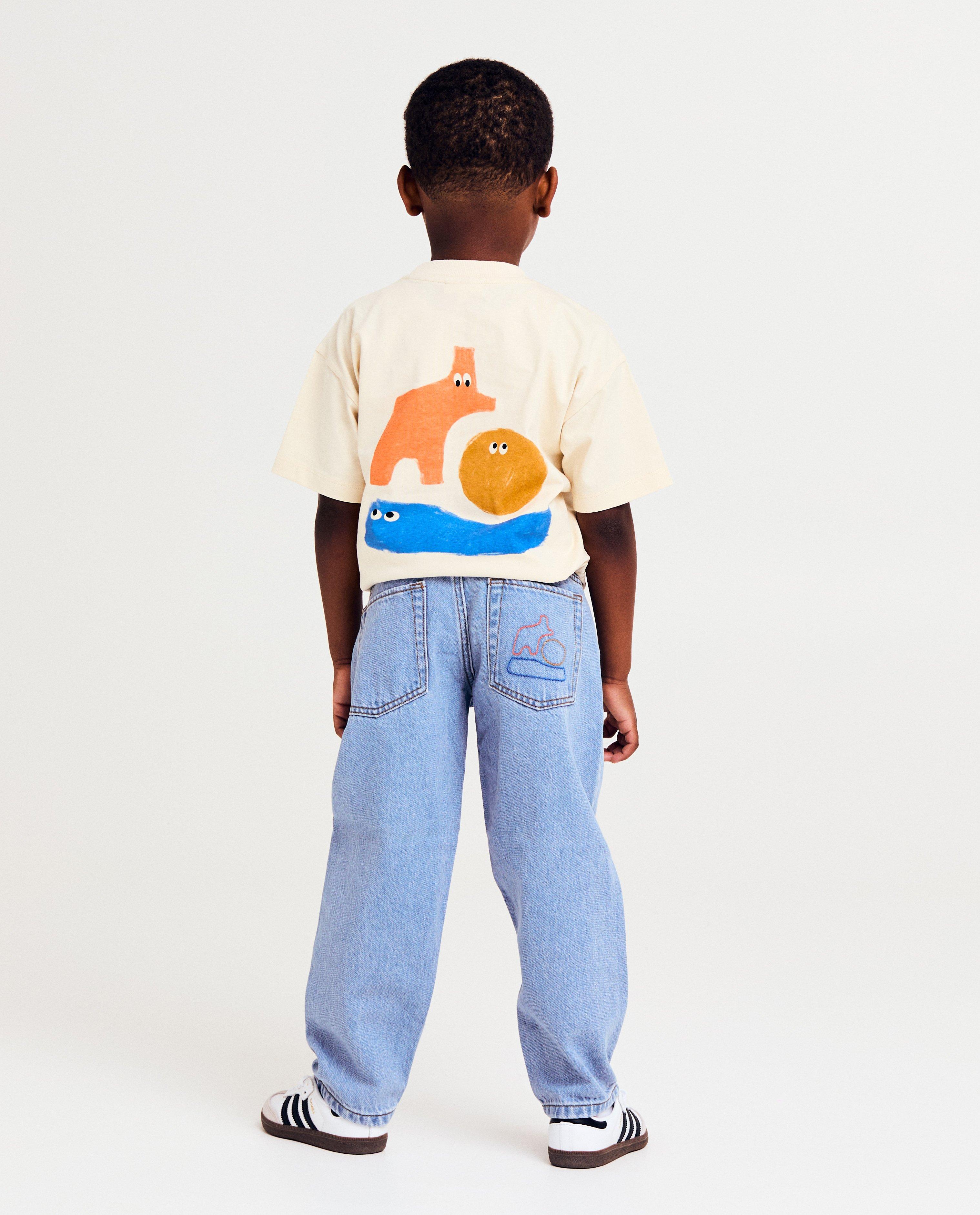 Jeans - Jeansbroek met geborduurde figuren, baggy fit
