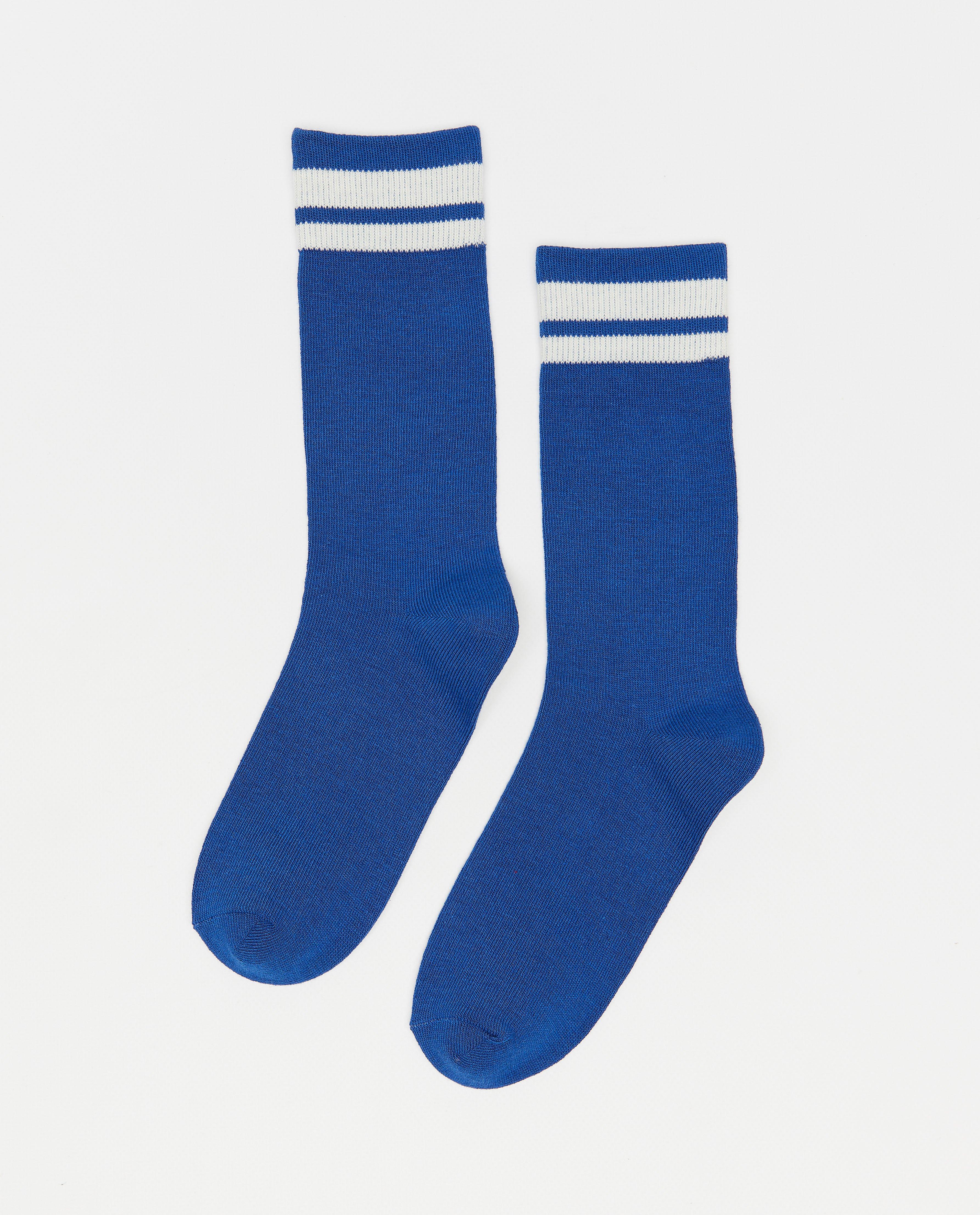 Blauwe kousen met strepen, maat 36-41 - Product Detail - blauw - afbeelding nummer 1