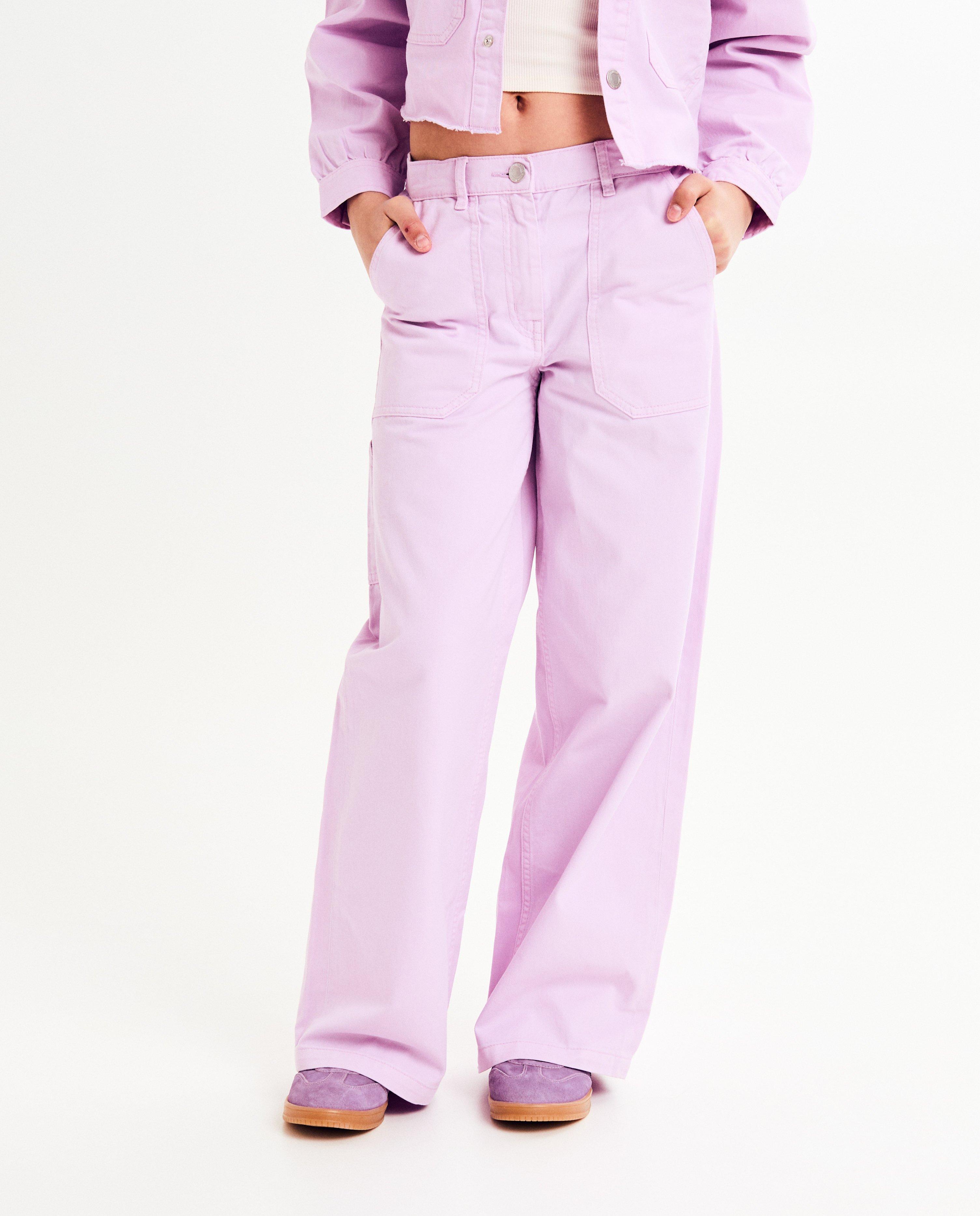Jeans - Lila jeans, wide fit, 6-14 jaar