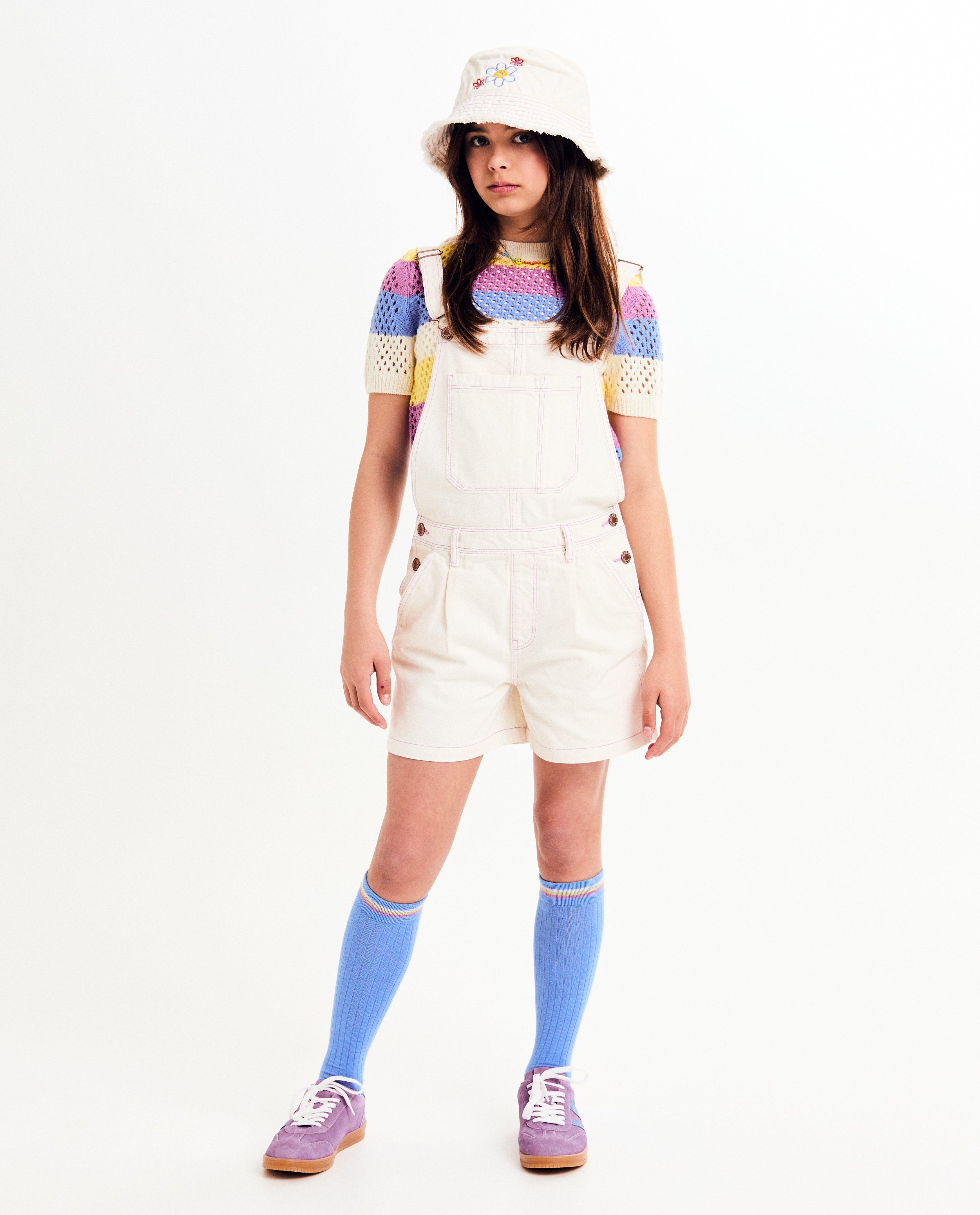 Salopette blanche en jeans, 6-14 ans - null - milo