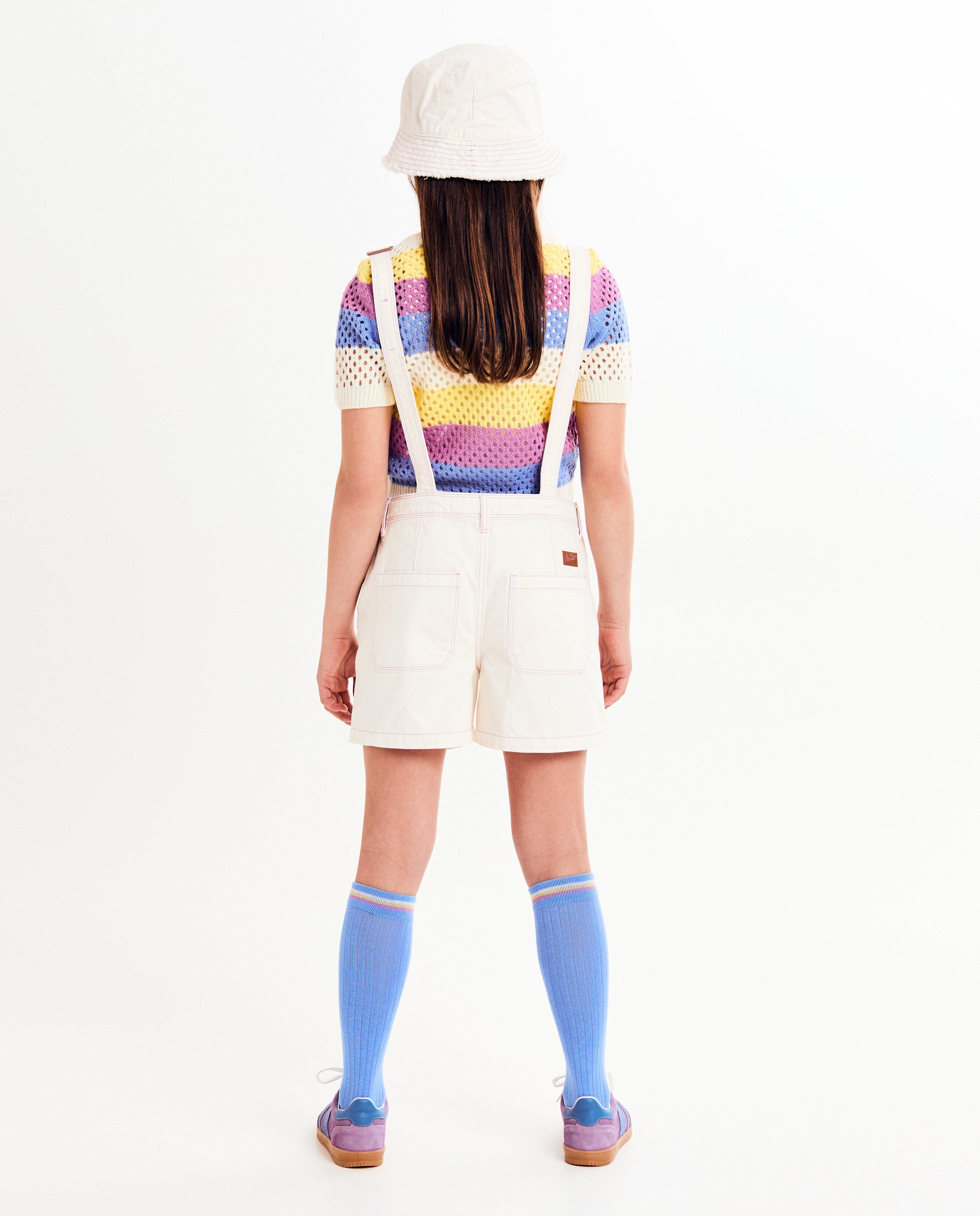 Jumpsuit - Witte jeanssalopette, 6-14 jaar