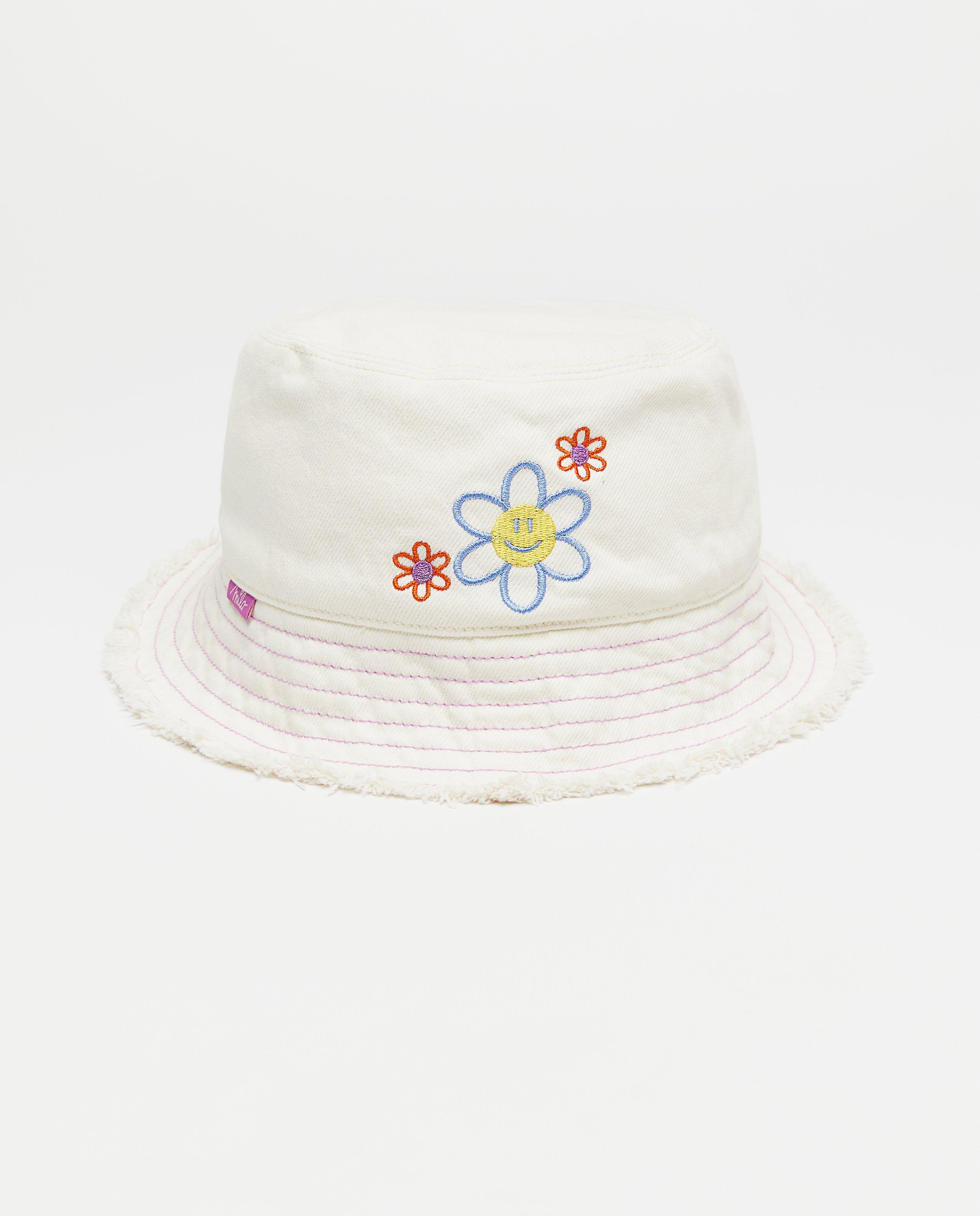 Breigoed - Zonnehoedje met geborduurde bloemen