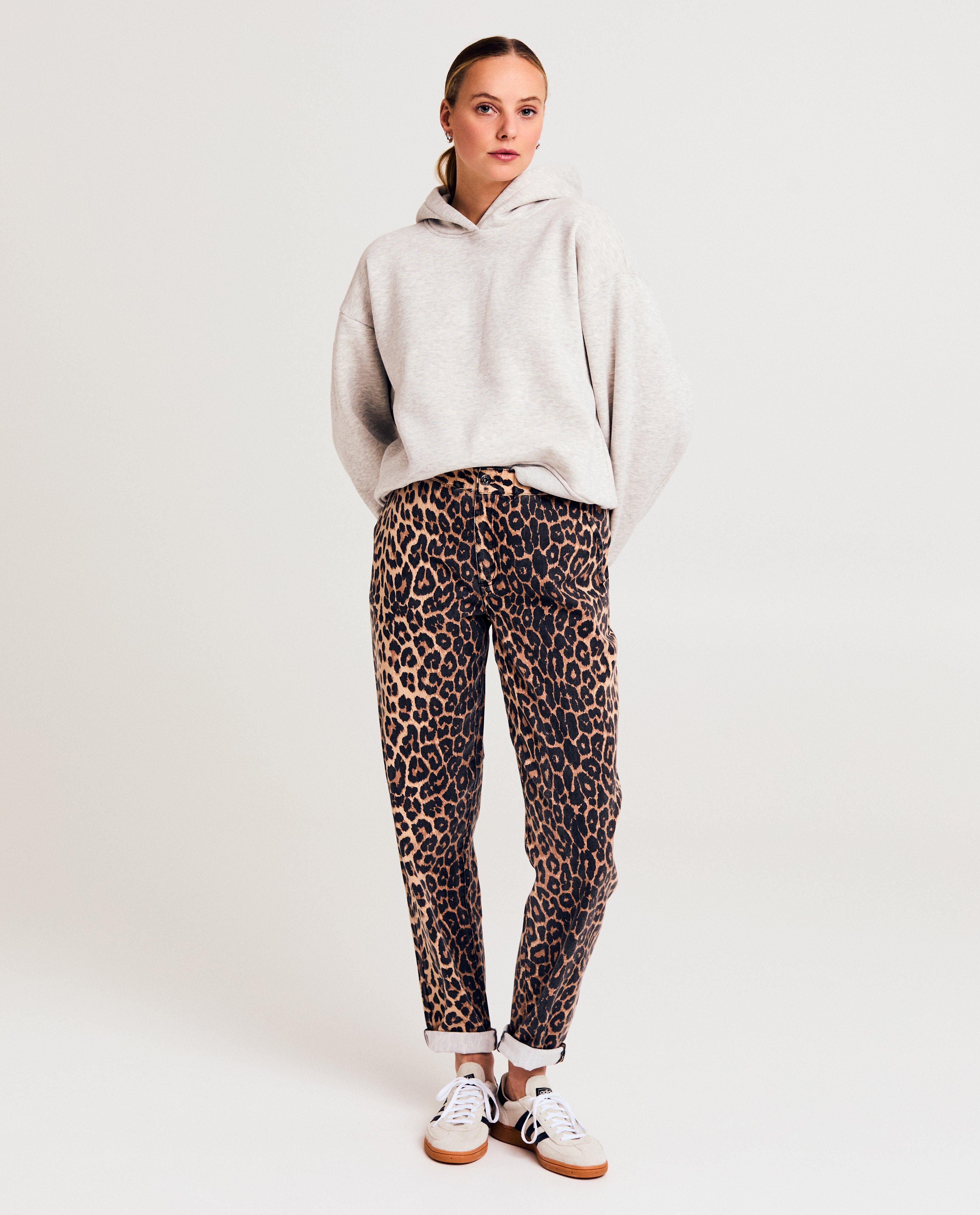 Pantalon à imprimé léopard, baggy fit - null - Sora
