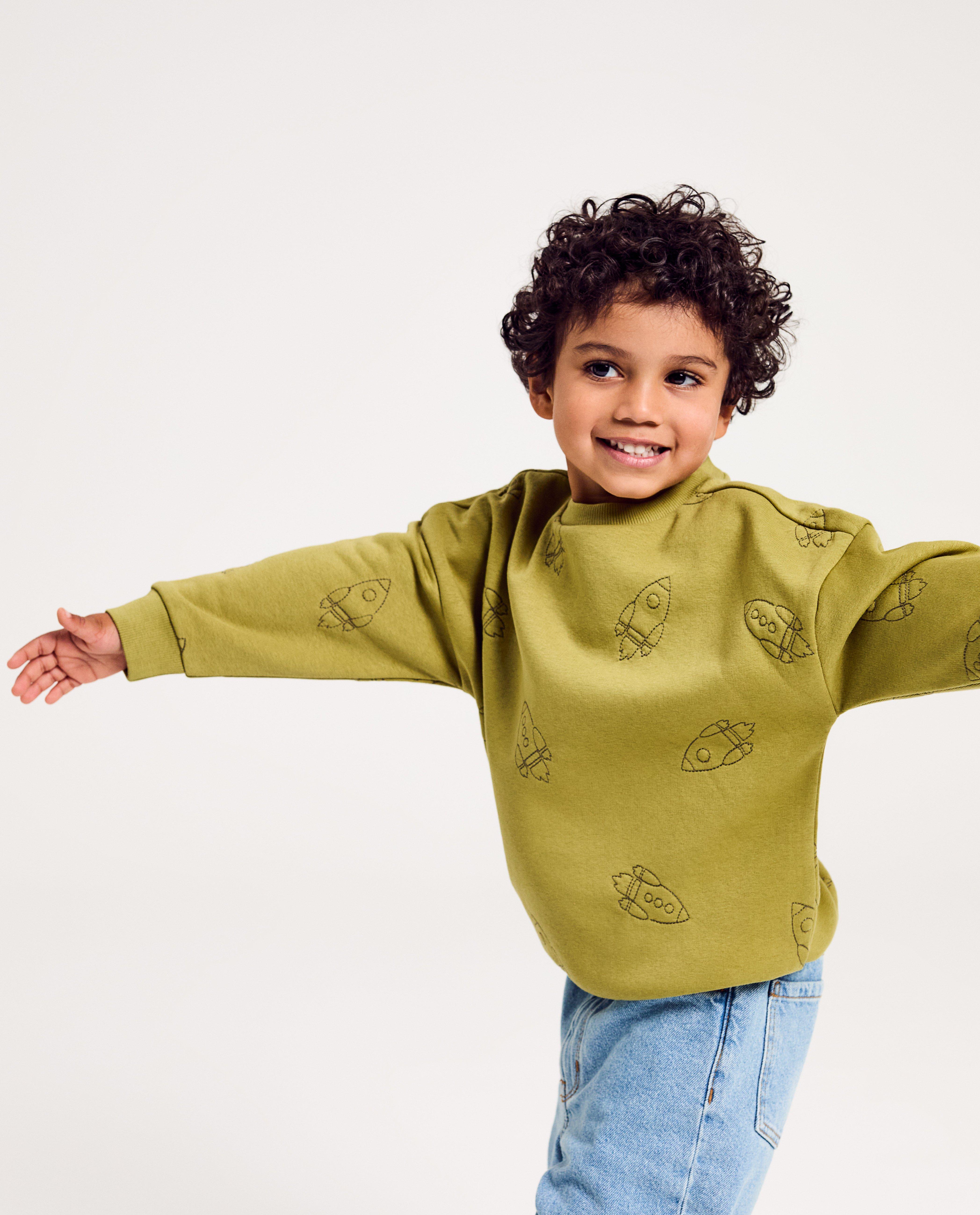 Sweater met geborduurde ruimteschepen - null - Kidz Nation