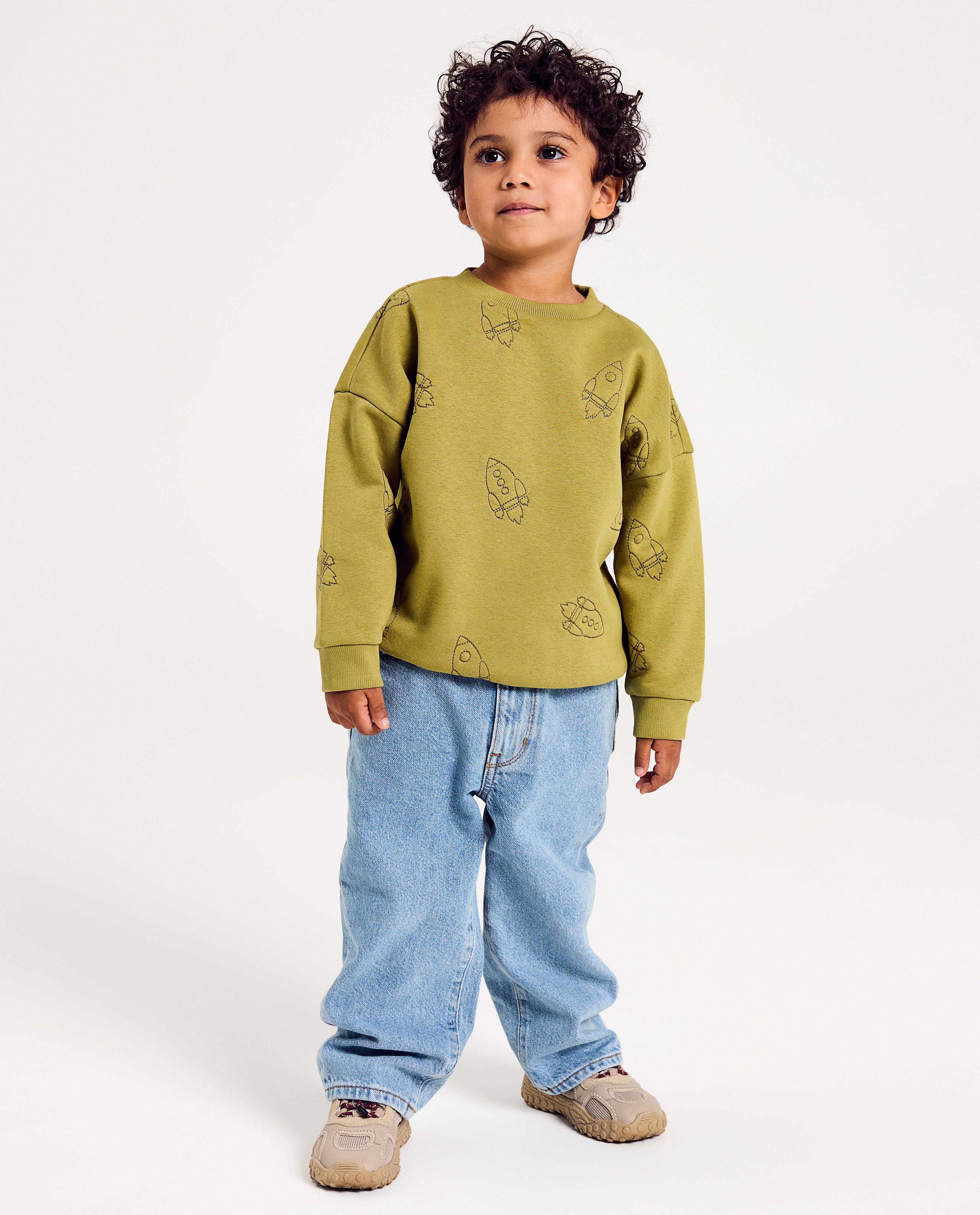 Sweaters - Sweater met geborduurde ruimteschepen
