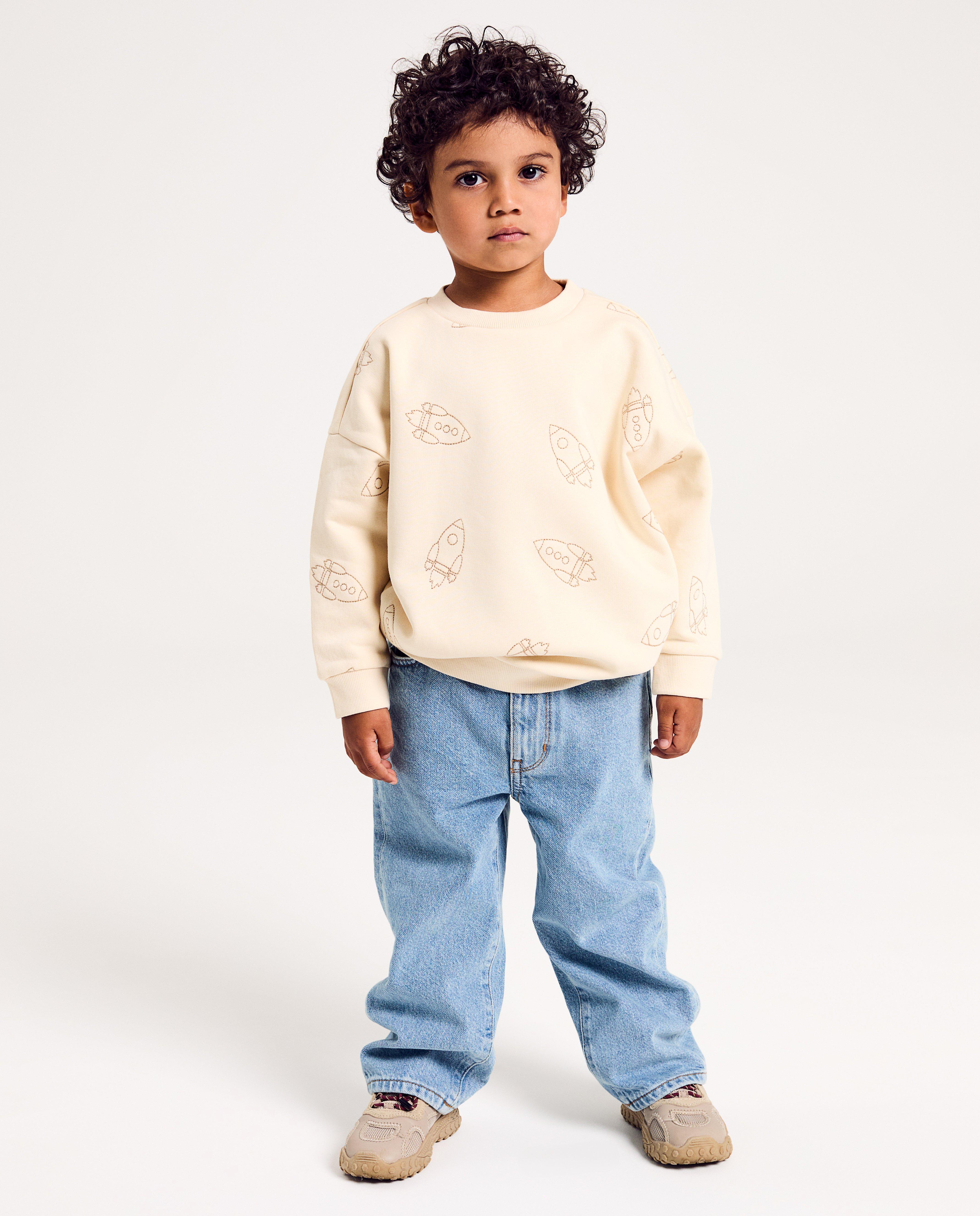 Sweaters - Sweater met geborduurde ruimteschepen